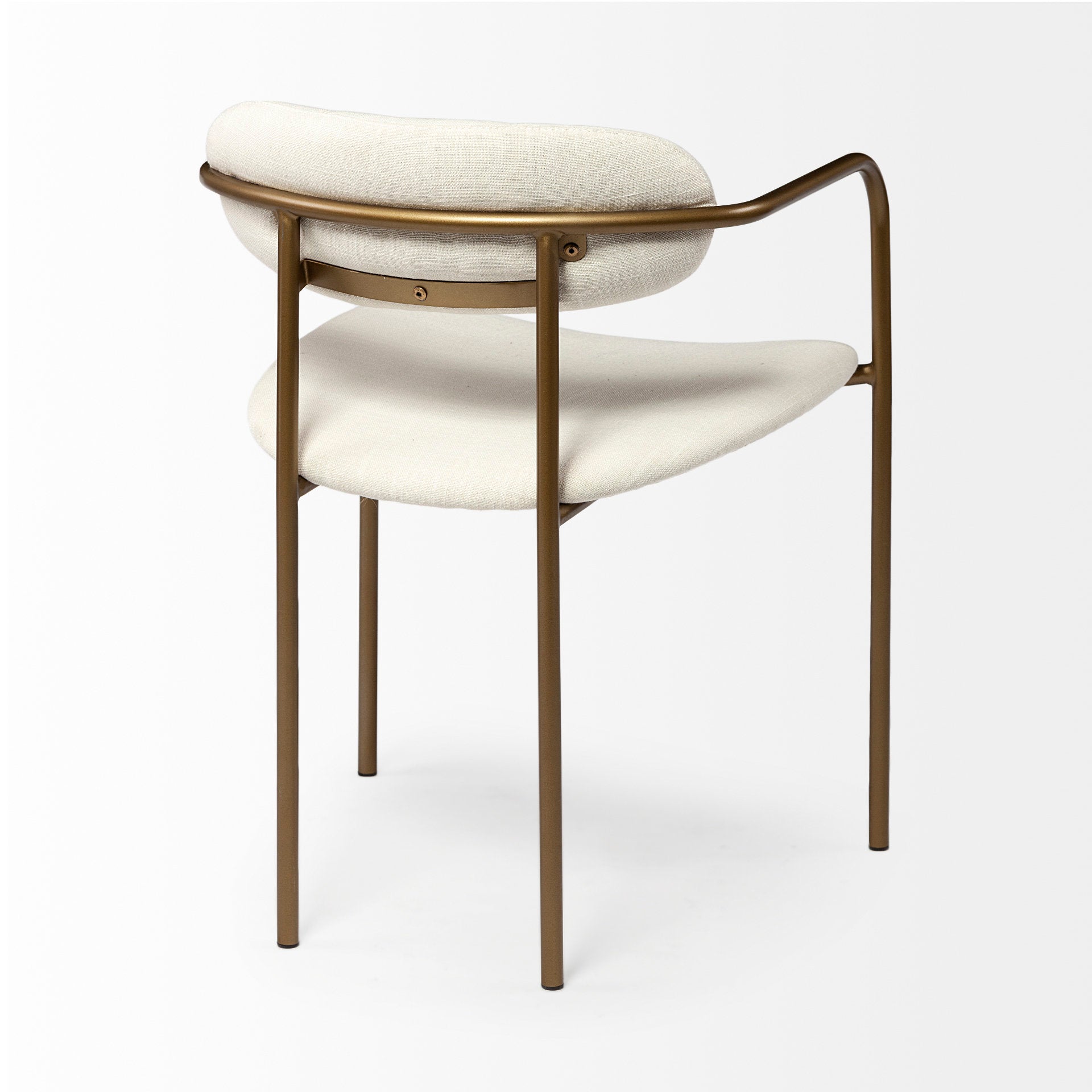 Parker I Cream Fabric Seat Gold Metal Frame Dining Chair