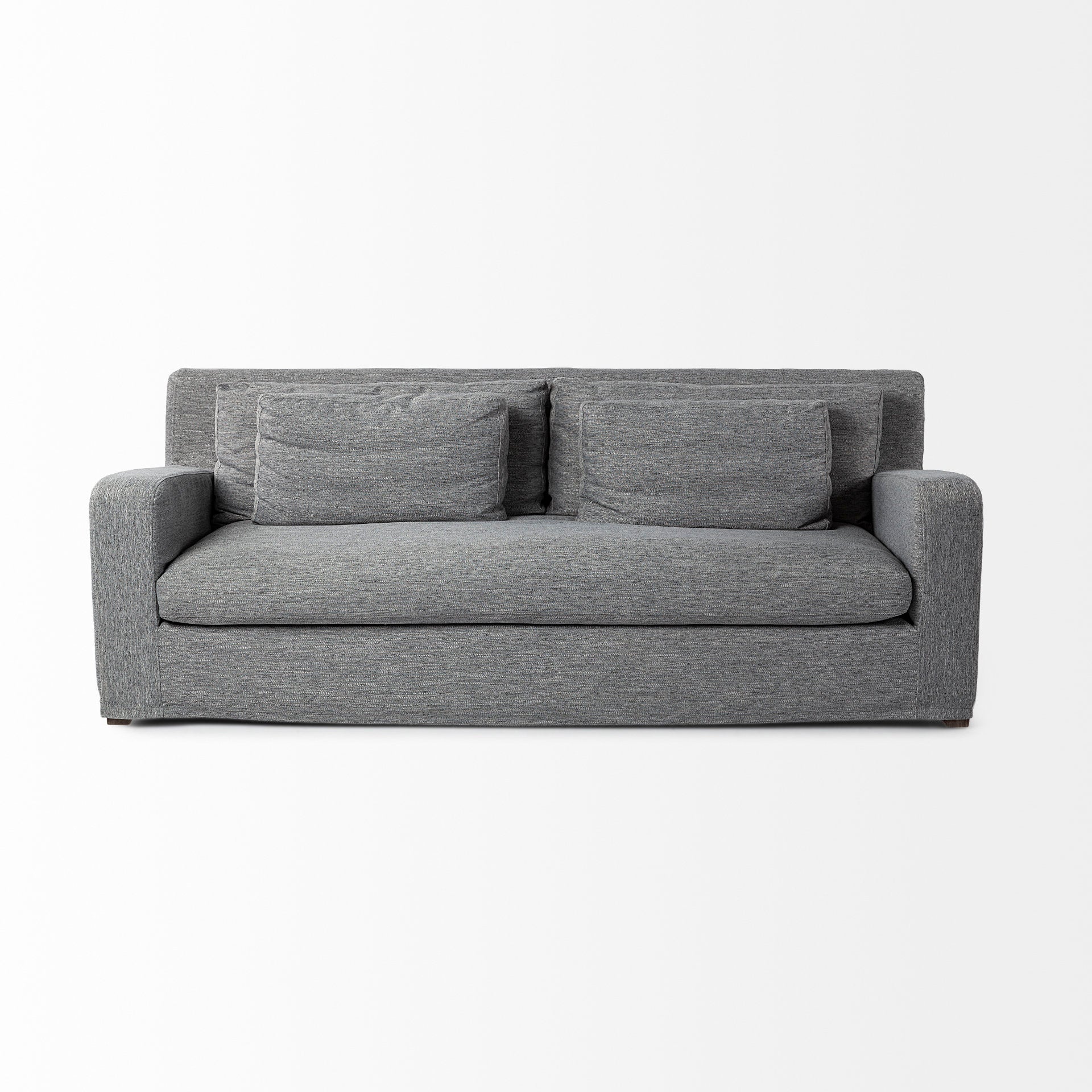 Denly II Casterock Gray Slipcover Three Seater Sofa