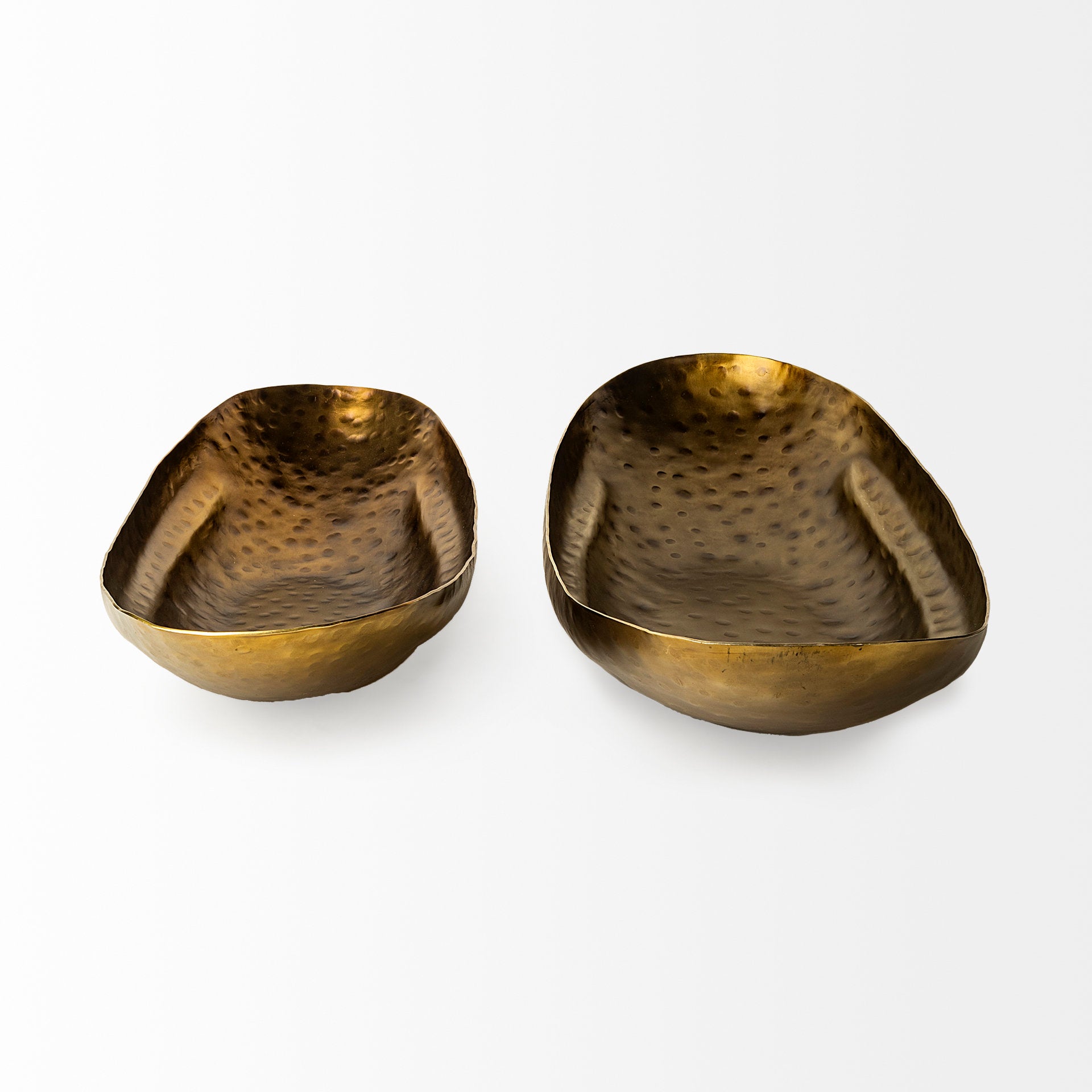 Karmen Gold Hammered Oversized Bowls - Set of 2