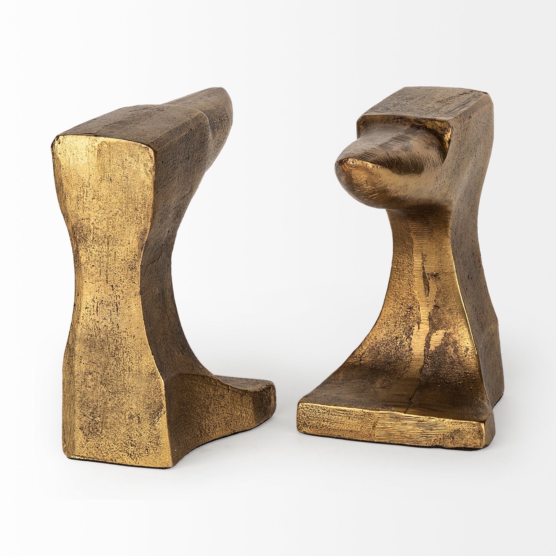 Anvilia Gold Anvil Shaped Bookends - Set of 2
