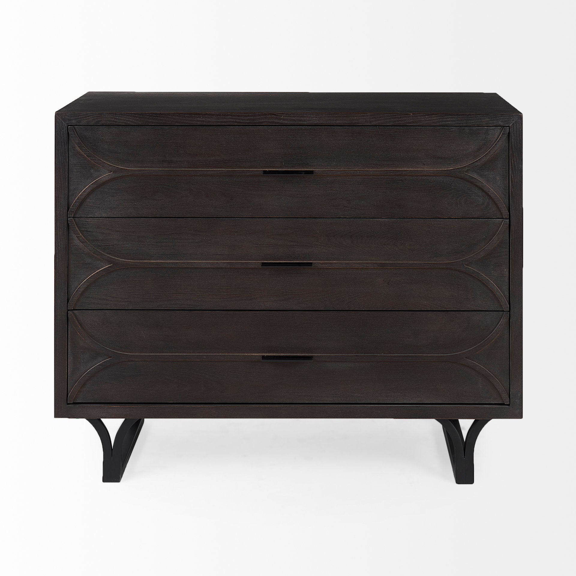 Giselle I Dark Brown Fir Veneer 3 Drawer Accent Cabinet