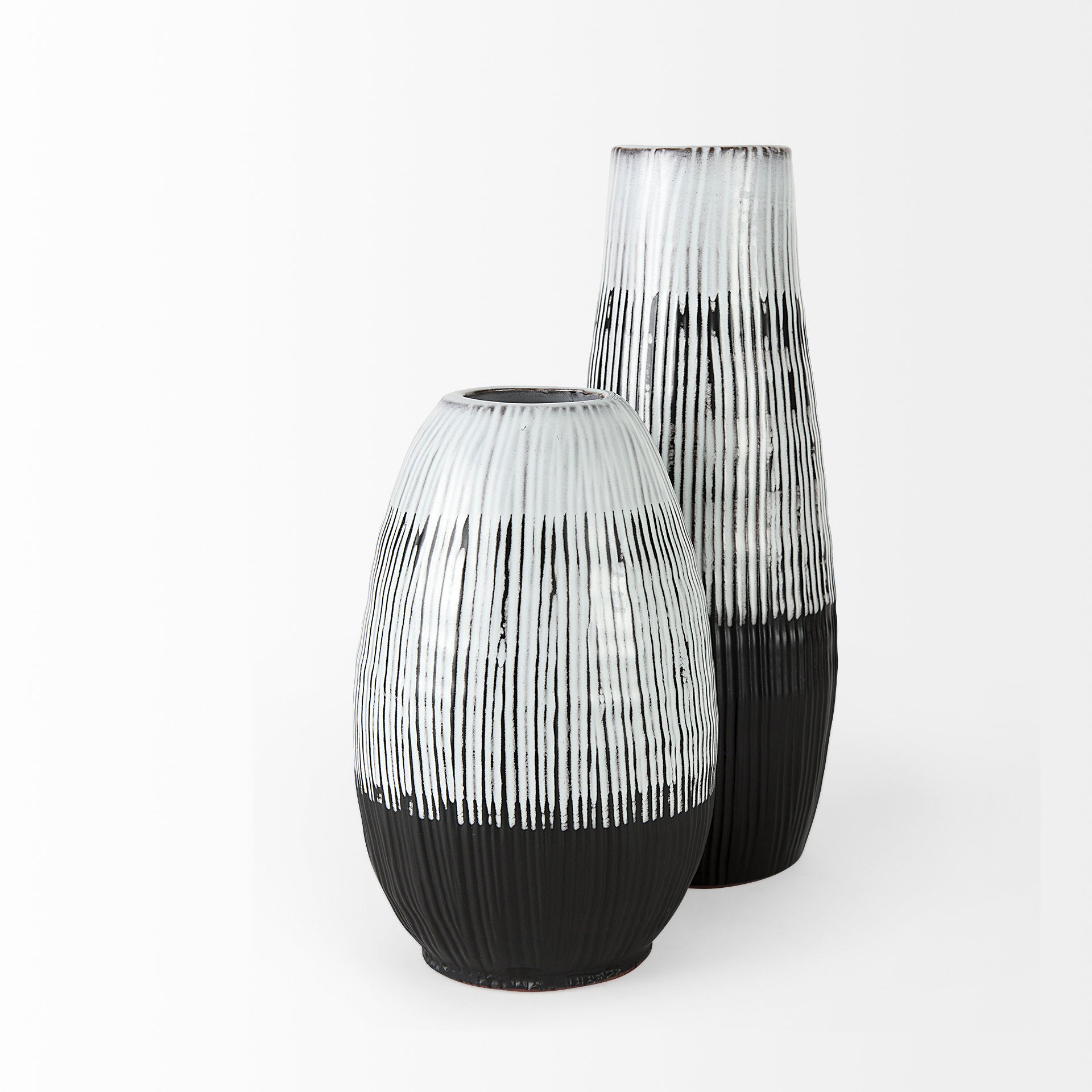Tanami Dark Brown with White Glazed Ceramic Vase