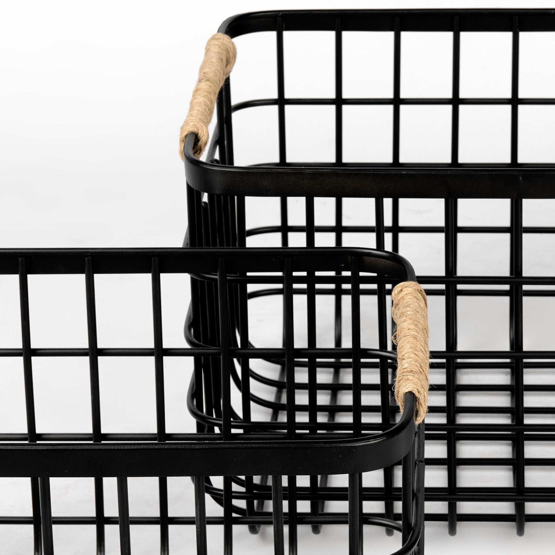 Marius Matte Black Metal with Rope Trim Rectangular Basket - Set of 2 Baskets Mercana , Black Friday Sale Mercana Furniture Sale, Old Bones Co, Mid Century Furniture Sale, Four Hands Furniture, Black Friday Sale Marius Matte Black Metal with Rope Trim Rectangular Basket - Set of 2,Gus Sale, Perigold Marius Matte Black Metal with Rope Trim Rectangular Basket - Set of 2 Baskets Black Friday Sale , Perigold Sale Marius Matte Black Metal with Rope Trim Rectangular Basket - Set of 2,Marius Matte Black Metal with