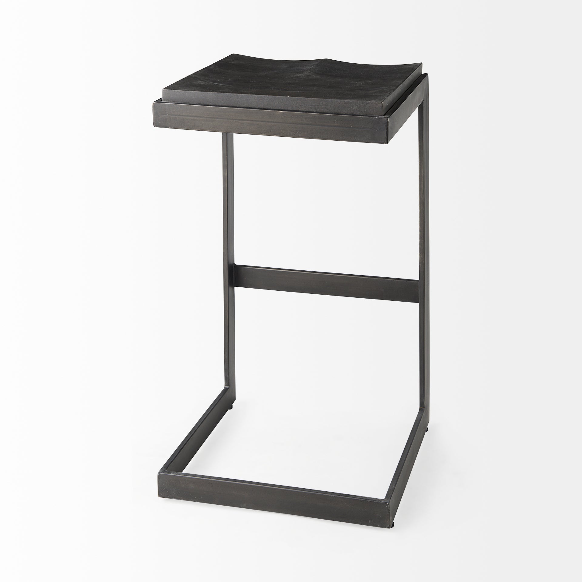 Kiran Wood with Metal Base C-Shape Bar Stool