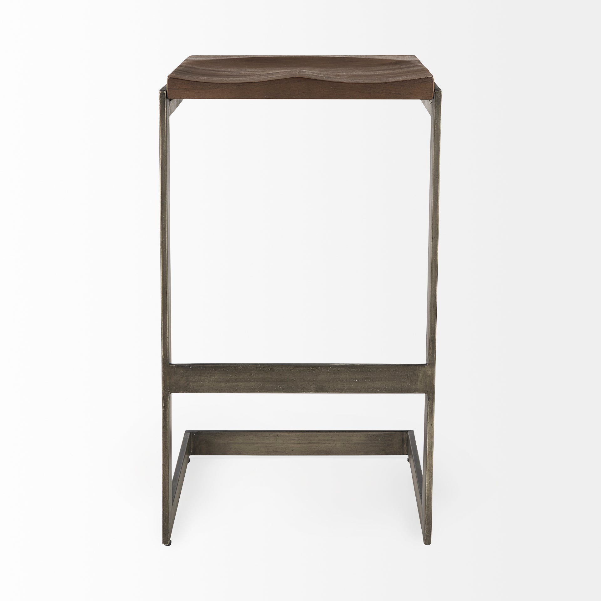 Kiran Wood with Metal Base C-Shape Bar Stool
