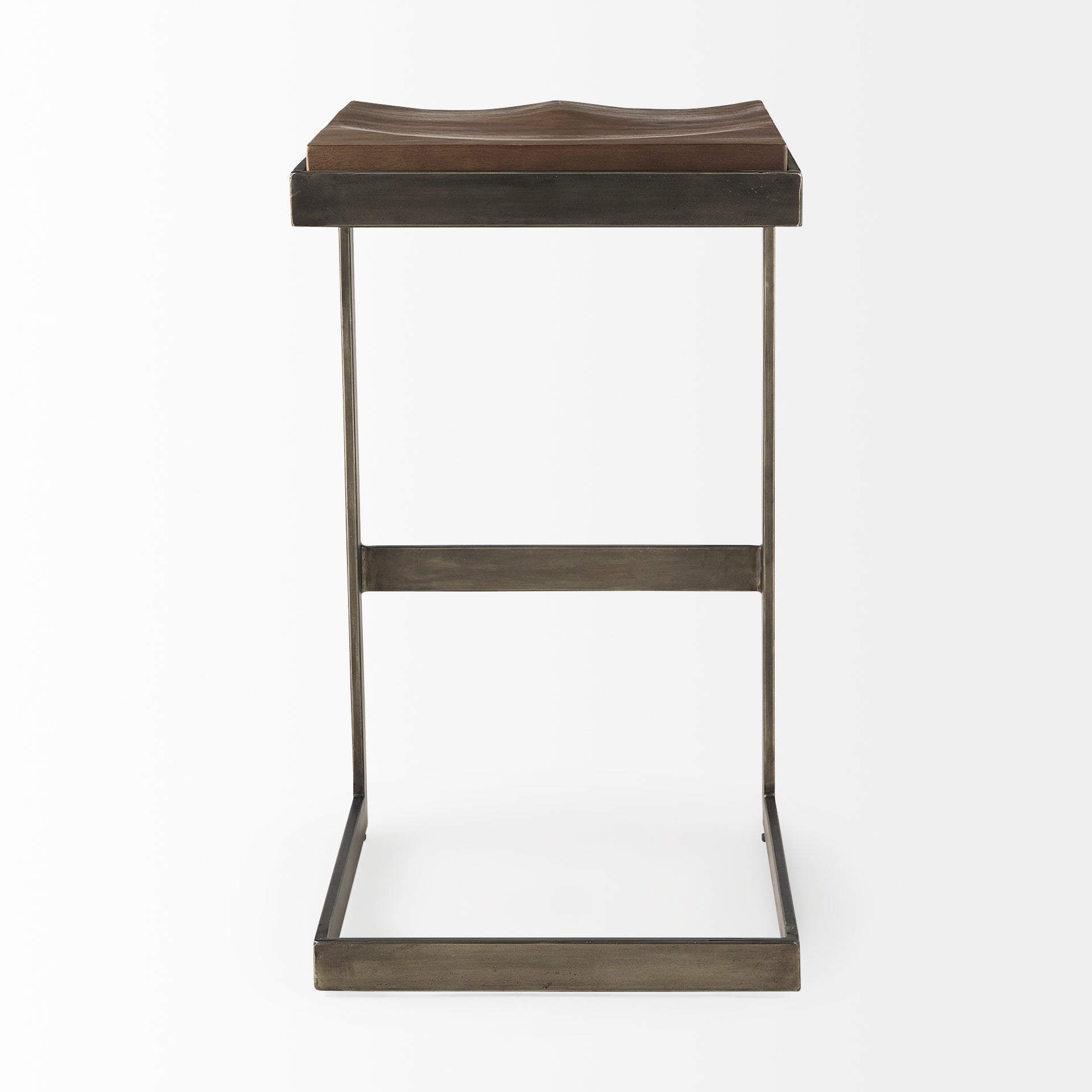 Kiran Wood with Metal Base C-Shape Bar Stool