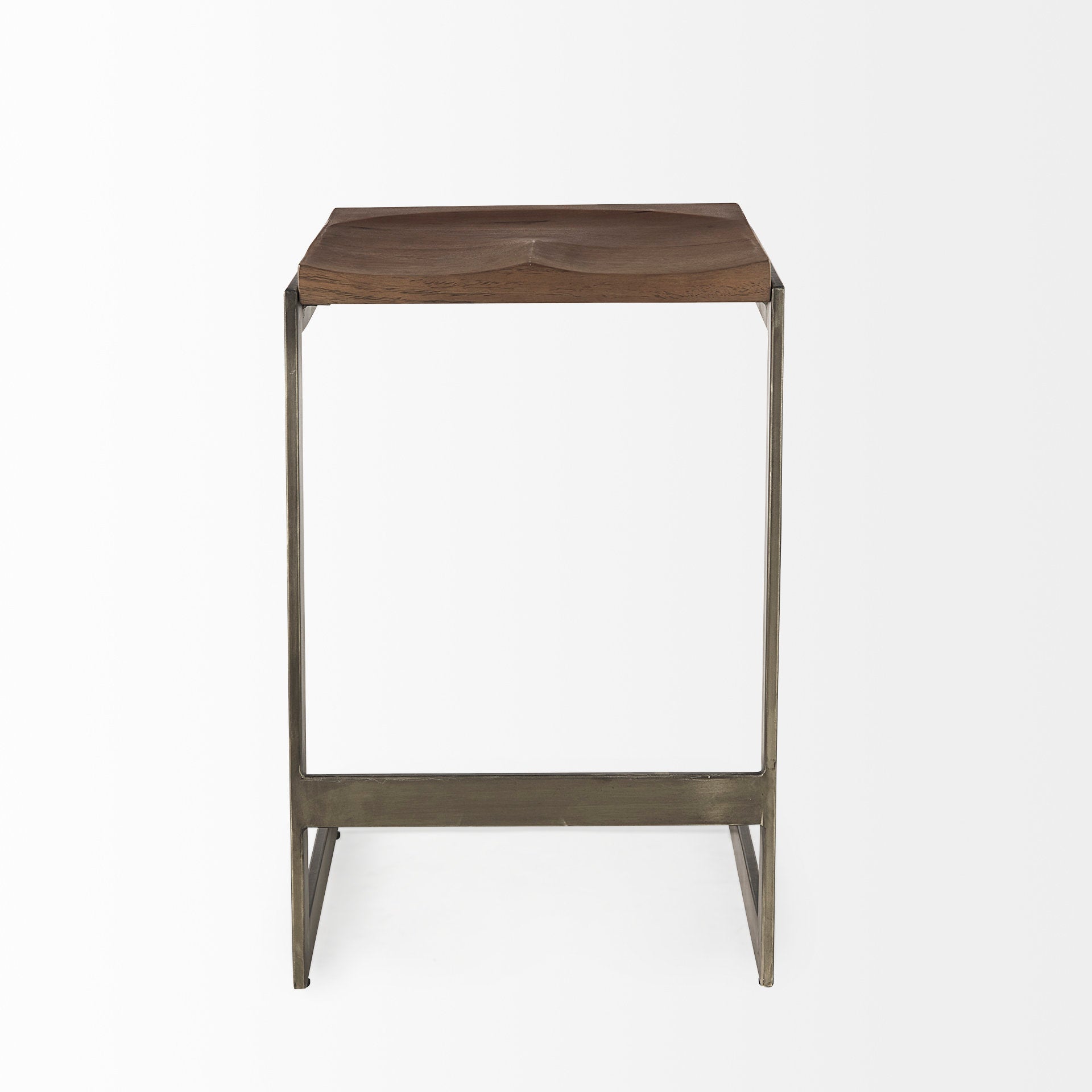 Kiran Wood with Metal Base C-Shape Counter Stool