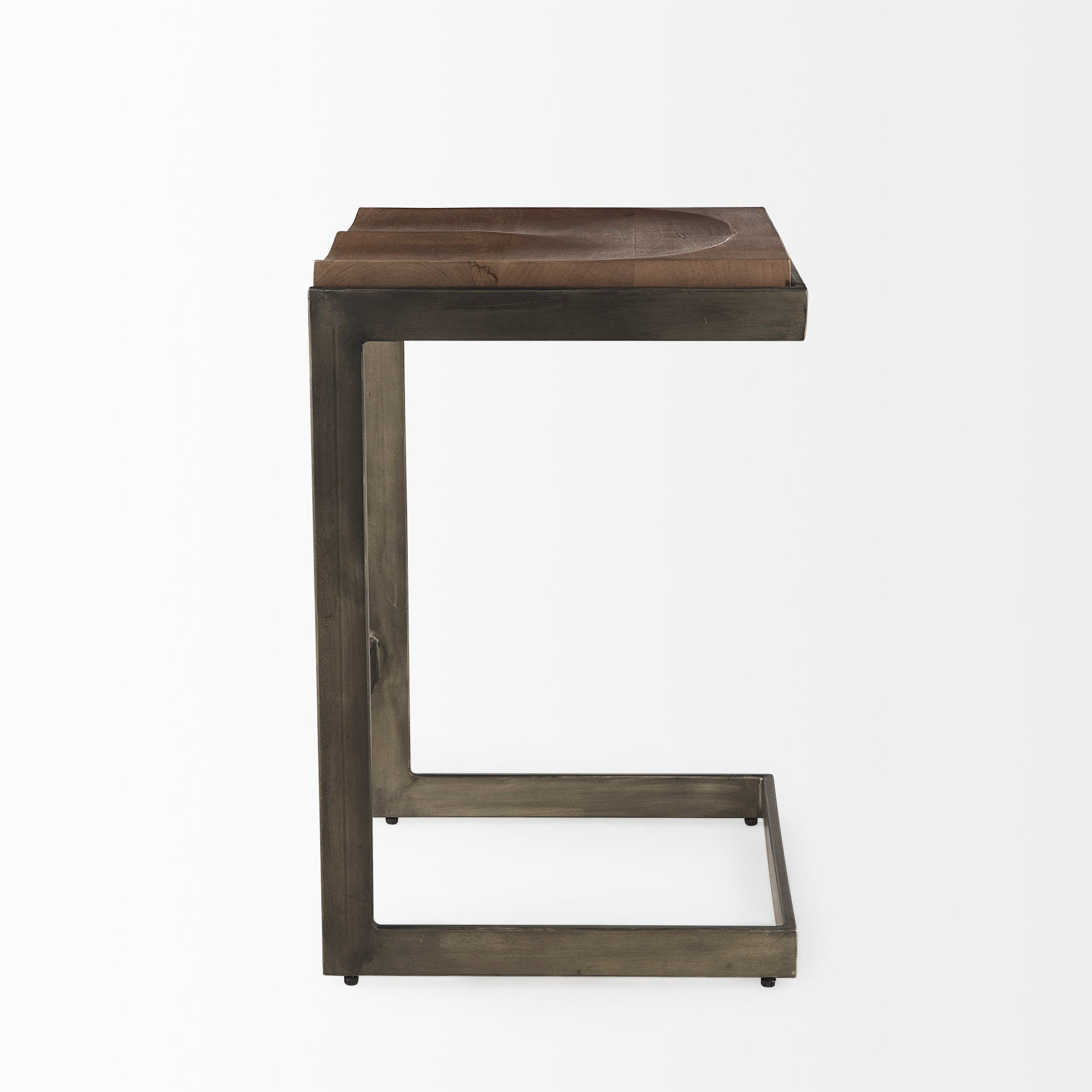 Kiran Wood with Metal Base C-Shape Counter Stool