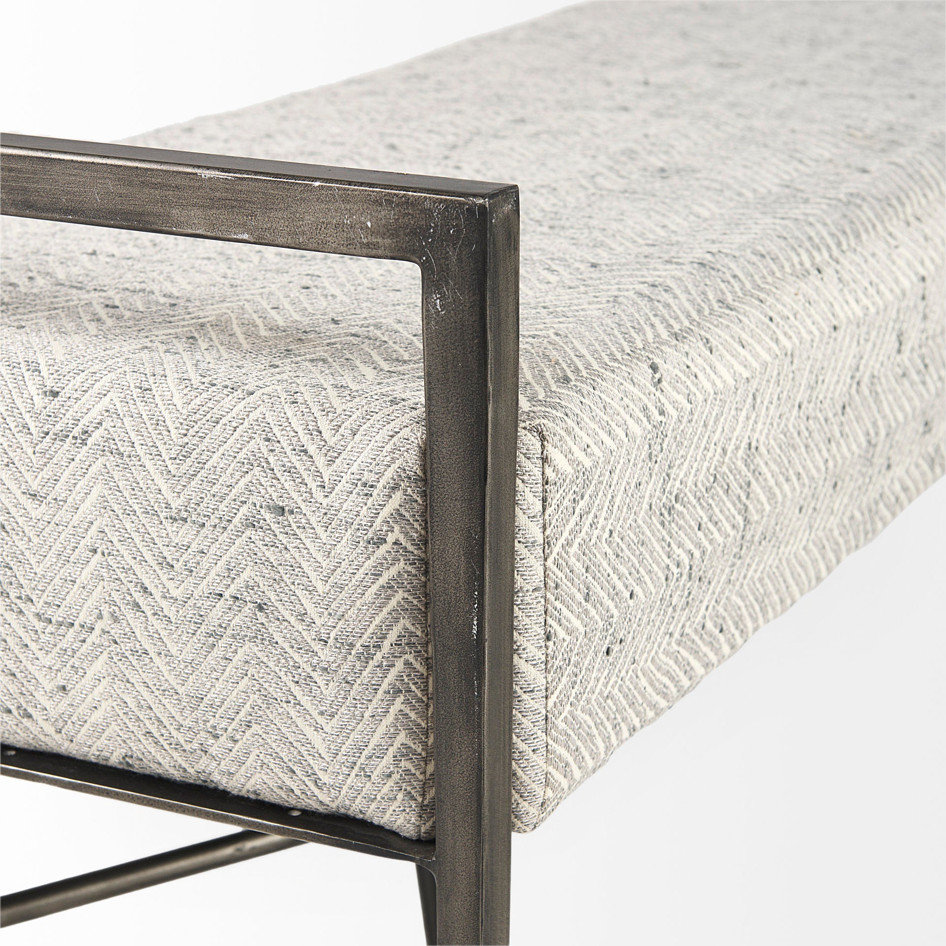Charlotte Gray Herringbone Fabric Seat with Antique Nickel Metal Frame Bench Benches Mercana , Black Friday Sale Mercana Furniture Sale, Old Bones Co, Mid Century Furniture Sale, Four Hands Furniture, Black Friday Sale Charlotte Gray Herringbone Fabric Seat with Antique Nickel Metal Frame Bench,Gus Sale, Perigold Charlotte Gray Herringbone Fabric Seat with Antique Nickel Metal Frame Bench Benches Black Friday Sale , Perigold Sale Charlotte Gray Herringbone Fabric Seat with Antique Nickel Metal Frame Bench,C