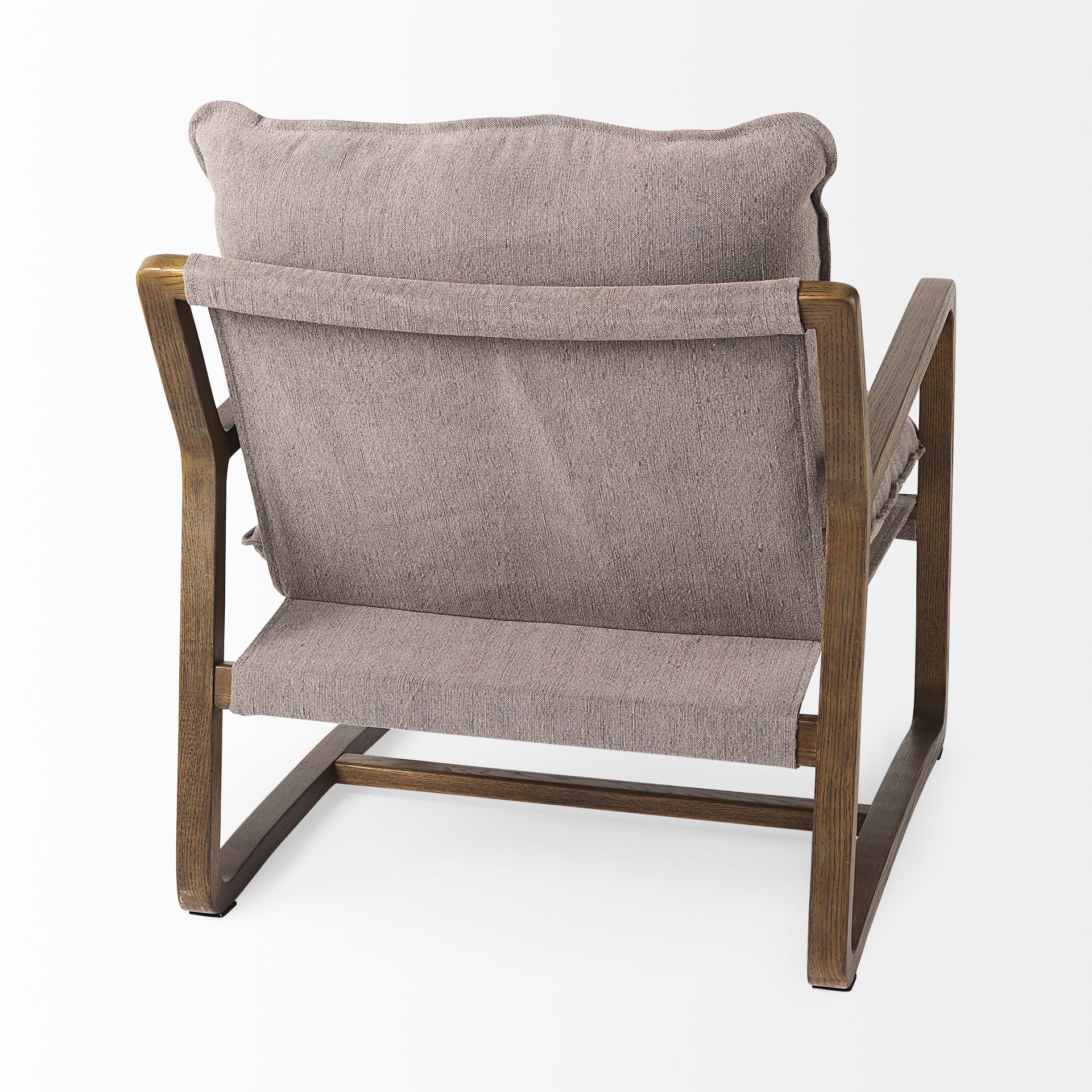 Brayden Dark Brown Wood with Gray Fabric Seat Accent Chair