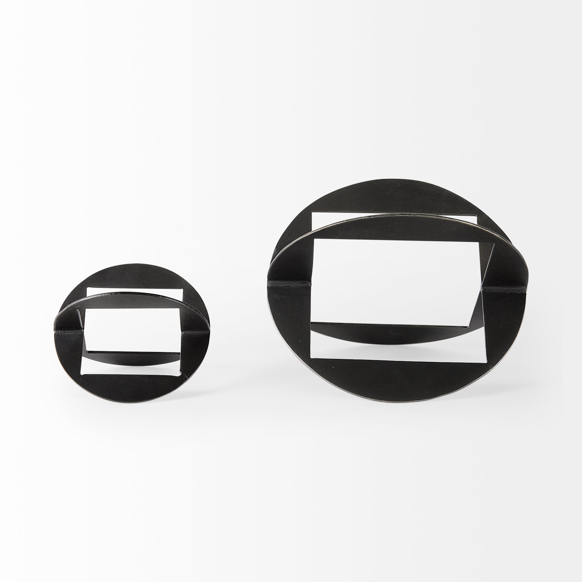 Cusco Black Iron Small Gunmetal Geometric Decorative Object