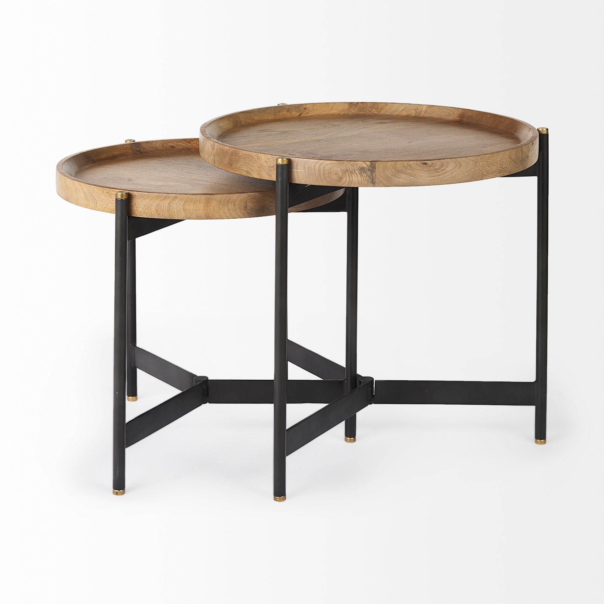 Marquisa Light Brown Wood with Black Metal Base Nesting Side Tables - Set of 2 Side & End Tables Mercana , Black Friday Sale Mercana Furniture Sale, Old Bones Co, Mid Century Furniture Sale, Four Hands Furniture, Black Friday Sale Marquisa Light Brown Wood with Black Metal Base Nesting Side Tables - Set of 2,Gus Sale, Perigold Marquisa Light Brown Wood with Black Metal Base Nesting Side Tables - Set of 2 Side & End Tables Black Friday Sale , Perigold Sale Marquisa Light Brown Wood with Black Metal Base Nest