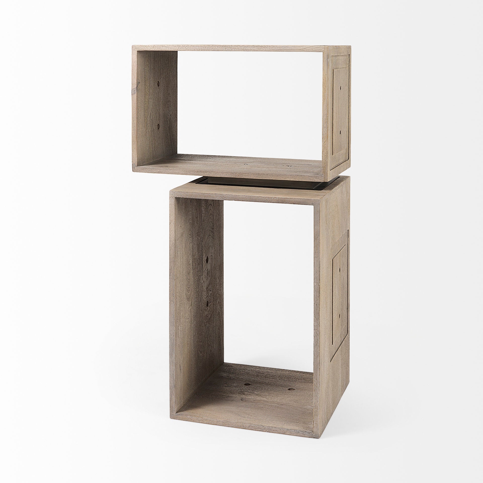 Simul Light Brown Wood Modular Shelving Unit - Set of 2