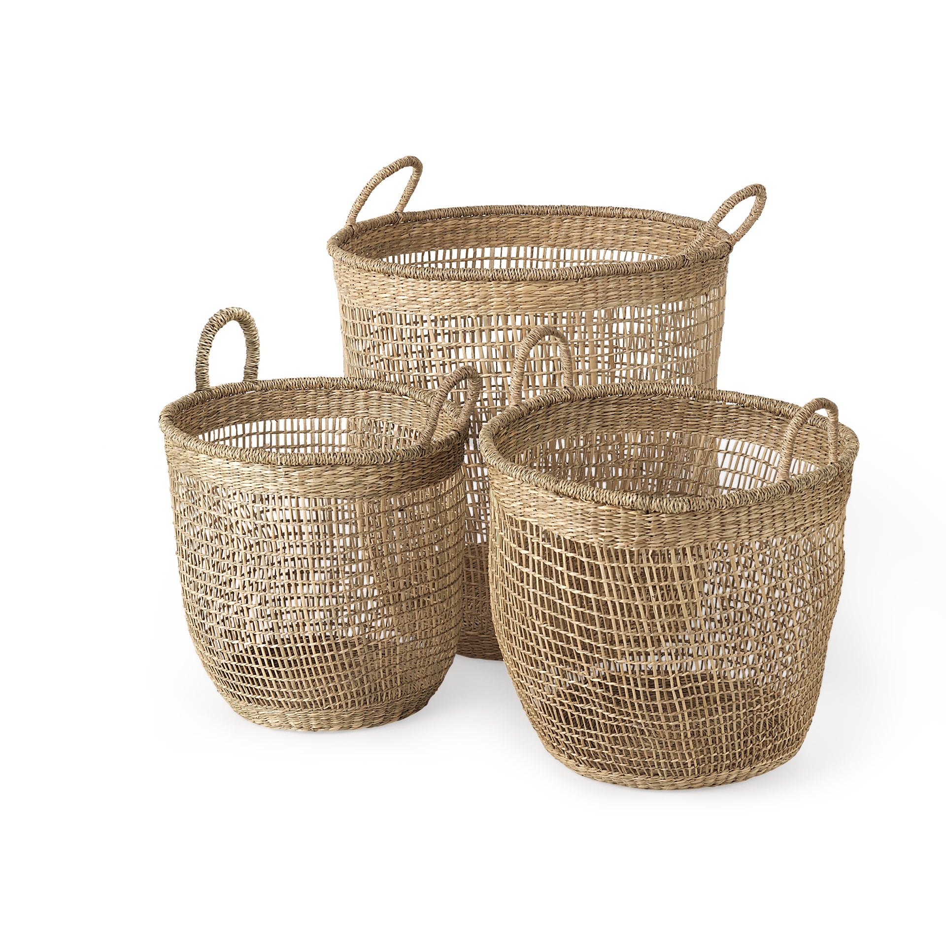 Bowie Seagrass Round Basket with Handles - Set of 3 Baskets Mercana , Black Friday Sale Mercana Furniture Sale, Old Bones Co, Mid Century Furniture Sale, Four Hands Furniture, Black Friday Sale Bowie Seagrass Round Basket with Handles - Set of 3,Gus Sale, Perigold Bowie Seagrass Round Basket with Handles - Set of 3 Baskets Black Friday Sale , Perigold Sale Bowie Seagrass Round Basket with Handles - Set of 3,Bowie Seagrass Round Basket with Handles - Set of 3 Lulu and Georgia, Burke Decor Sale Bowie Seagrass