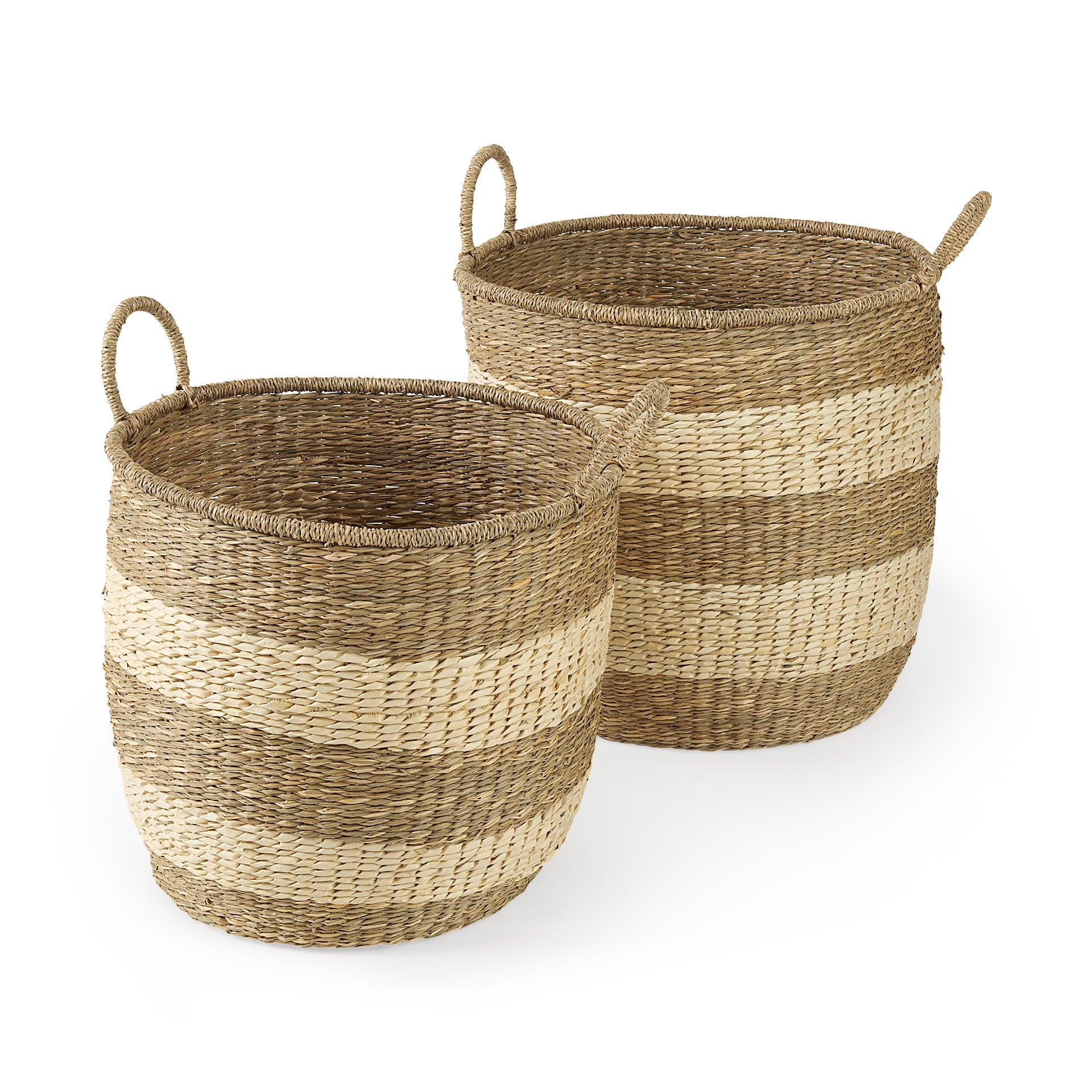 Bradley Striped Seagrass Basket with Handles - Set of 2 Baskets Mercana , Black Friday Sale Mercana Furniture Sale, Old Bones Co, Mid Century Furniture Sale, Four Hands Furniture, Black Friday Sale Bradley Striped Seagrass Basket with Handles - Set of 2,Gus Sale, Perigold Bradley Striped Seagrass Basket with Handles - Set of 2 Baskets Black Friday Sale , Perigold Sale Bradley Striped Seagrass Basket with Handles - Set of 2,Bradley Striped Seagrass Basket with Handles - Set of 2 Lulu and Georgia, Burke Decor