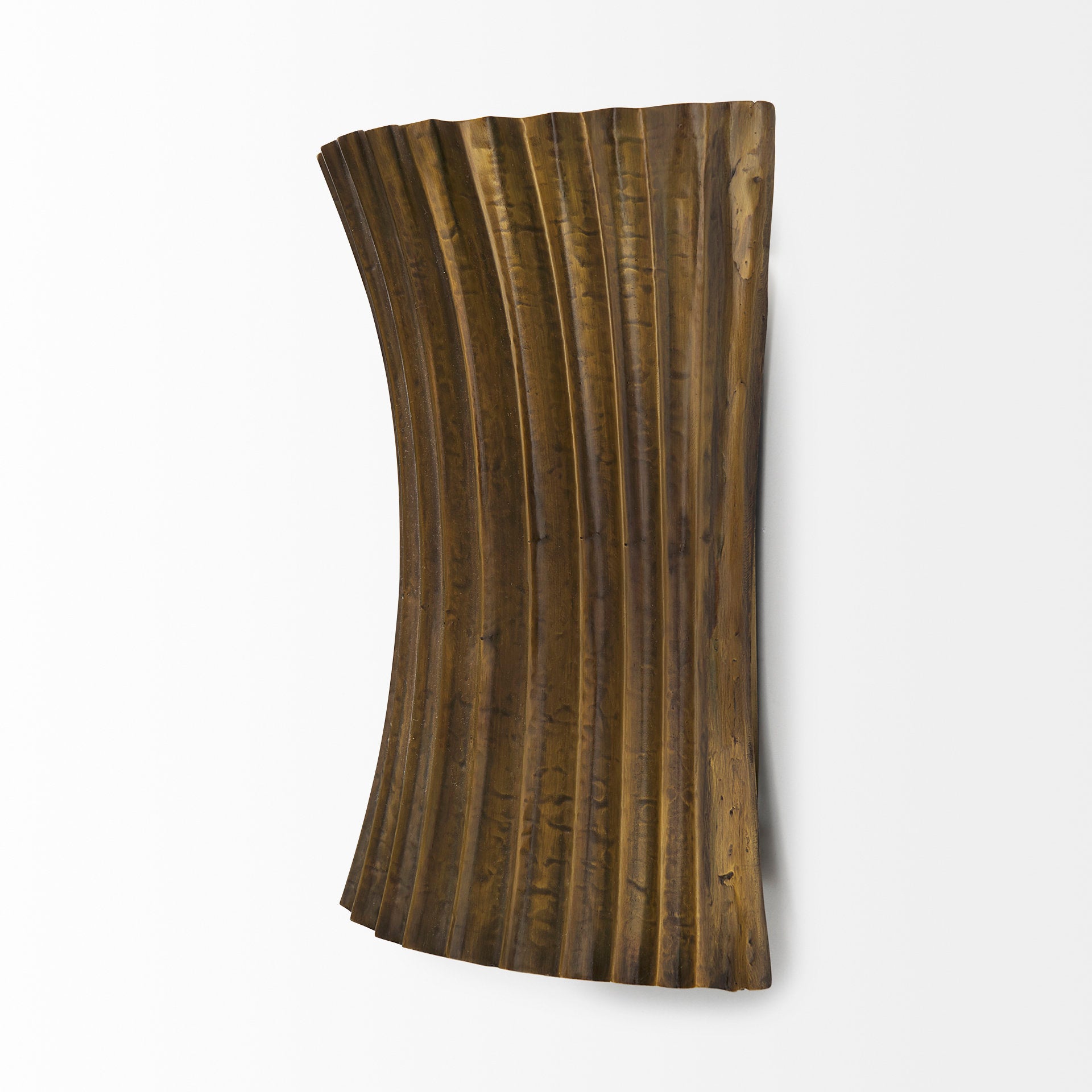 Letitia Gold Hammered Metal Fan Wall Sconce