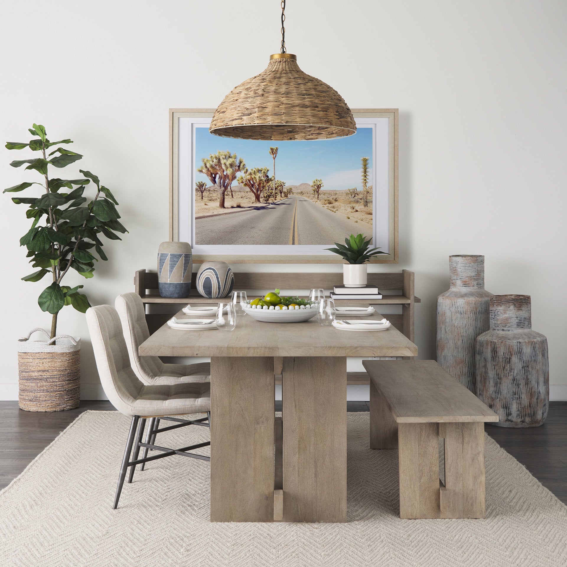 Cove Grey with Brown Ceramic Vase