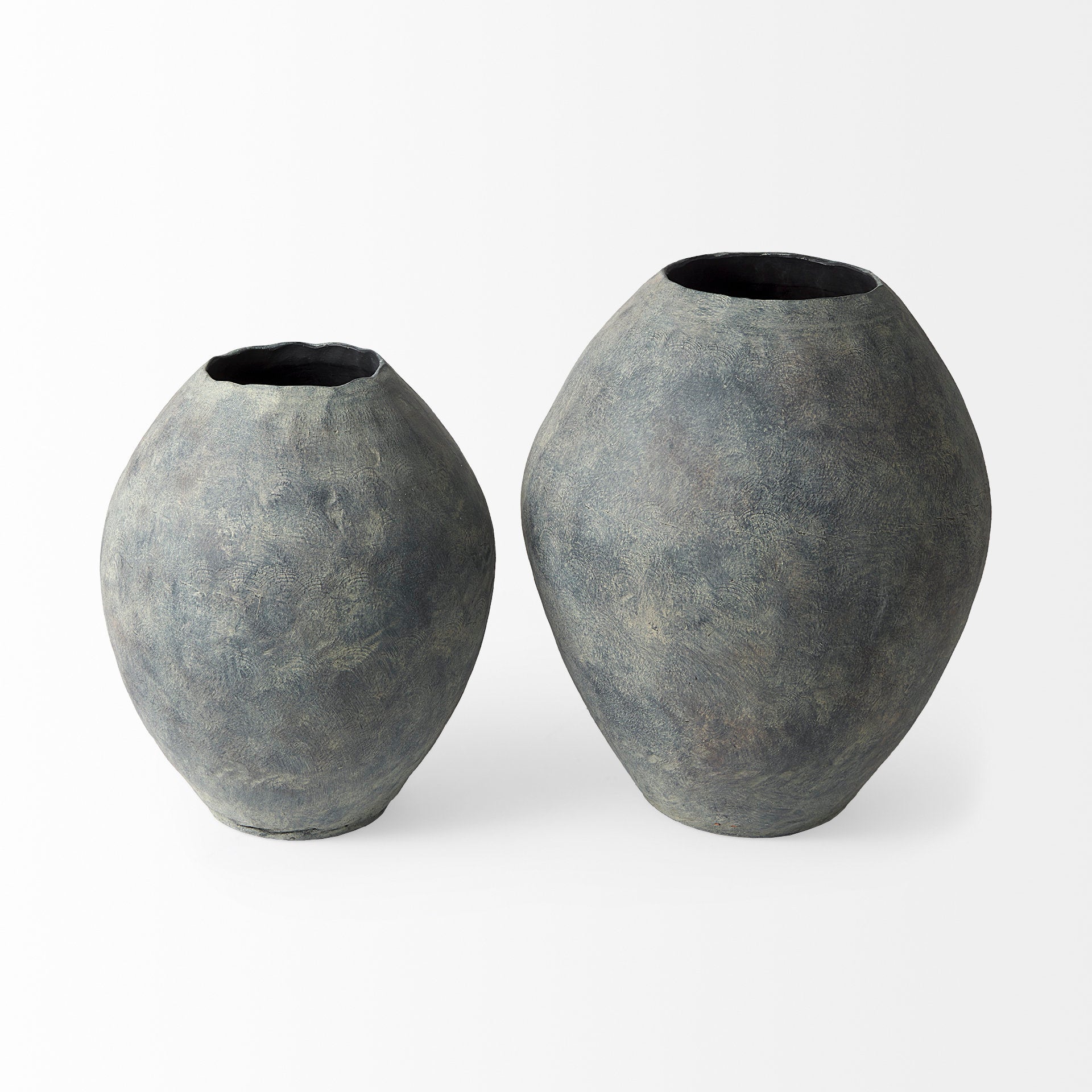 Gobi Large Gray Ceramic Oval Vase