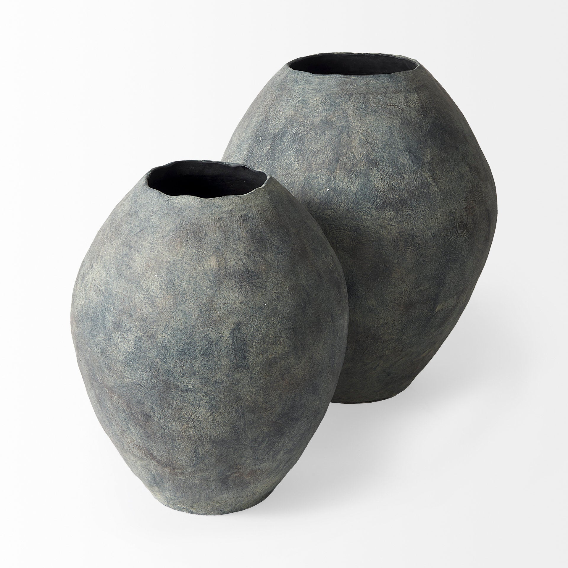 Gobi Large Gray Ceramic Oval Vase