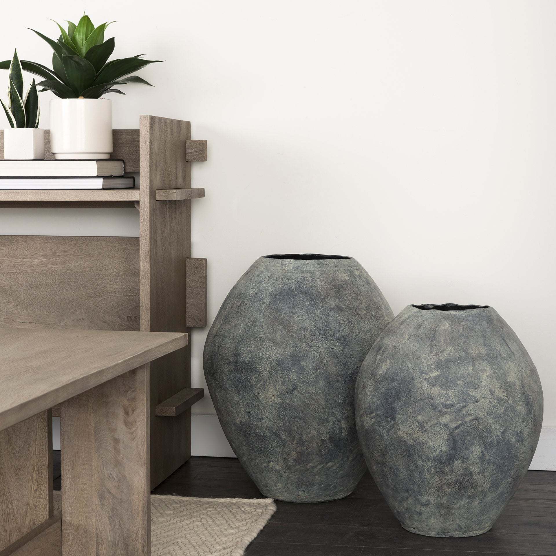 Gobi Large Gray Ceramic Oval Vase