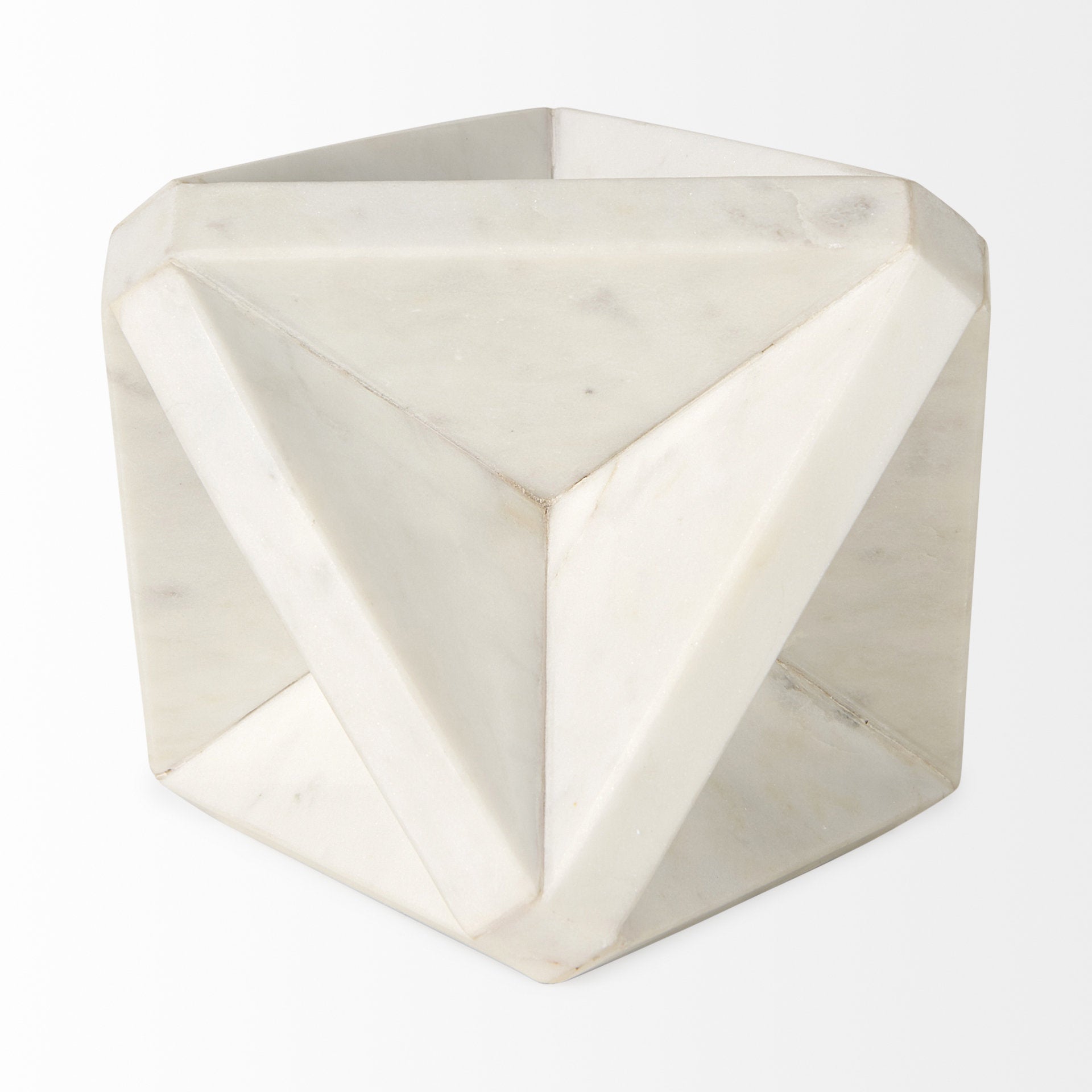 Sophia White Marble Decor Stand