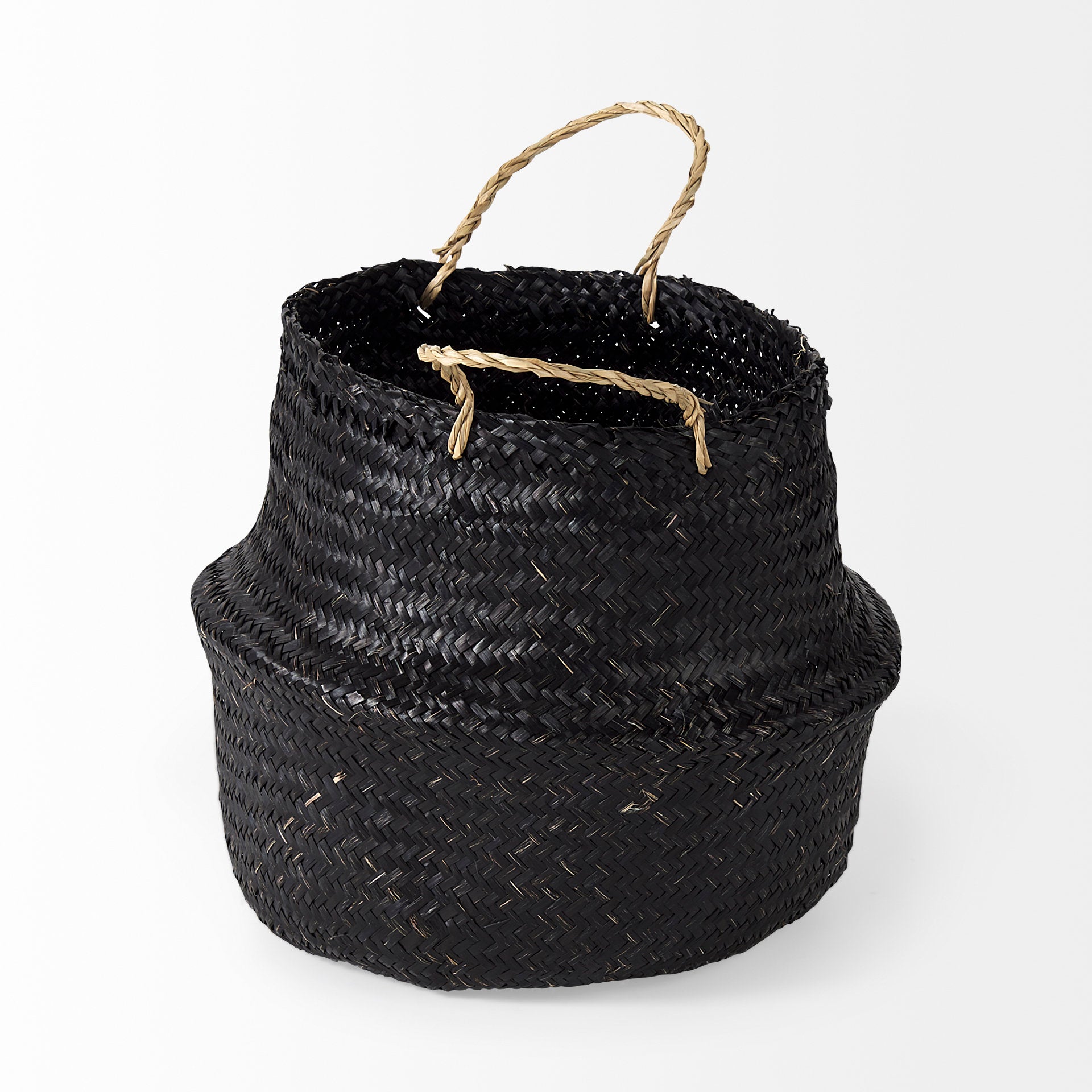 Ella Black Seagrass Basket with Light Brown Handles - Set of 3 Baskets Mercana , Black Friday Sale Mercana Furniture Sale, Old Bones Co, Mid Century Furniture Sale, Four Hands Furniture, Black Friday Sale Ella Black Seagrass Basket with Light Brown Handles - Set of 3,Gus Sale, Perigold Ella Black Seagrass Basket with Light Brown Handles - Set of 3 Baskets Black Friday Sale , Perigold Sale Ella Black Seagrass Basket with Light Brown Handles - Set of 3,Ella Black Seagrass Basket with Light Brown Handles - Set