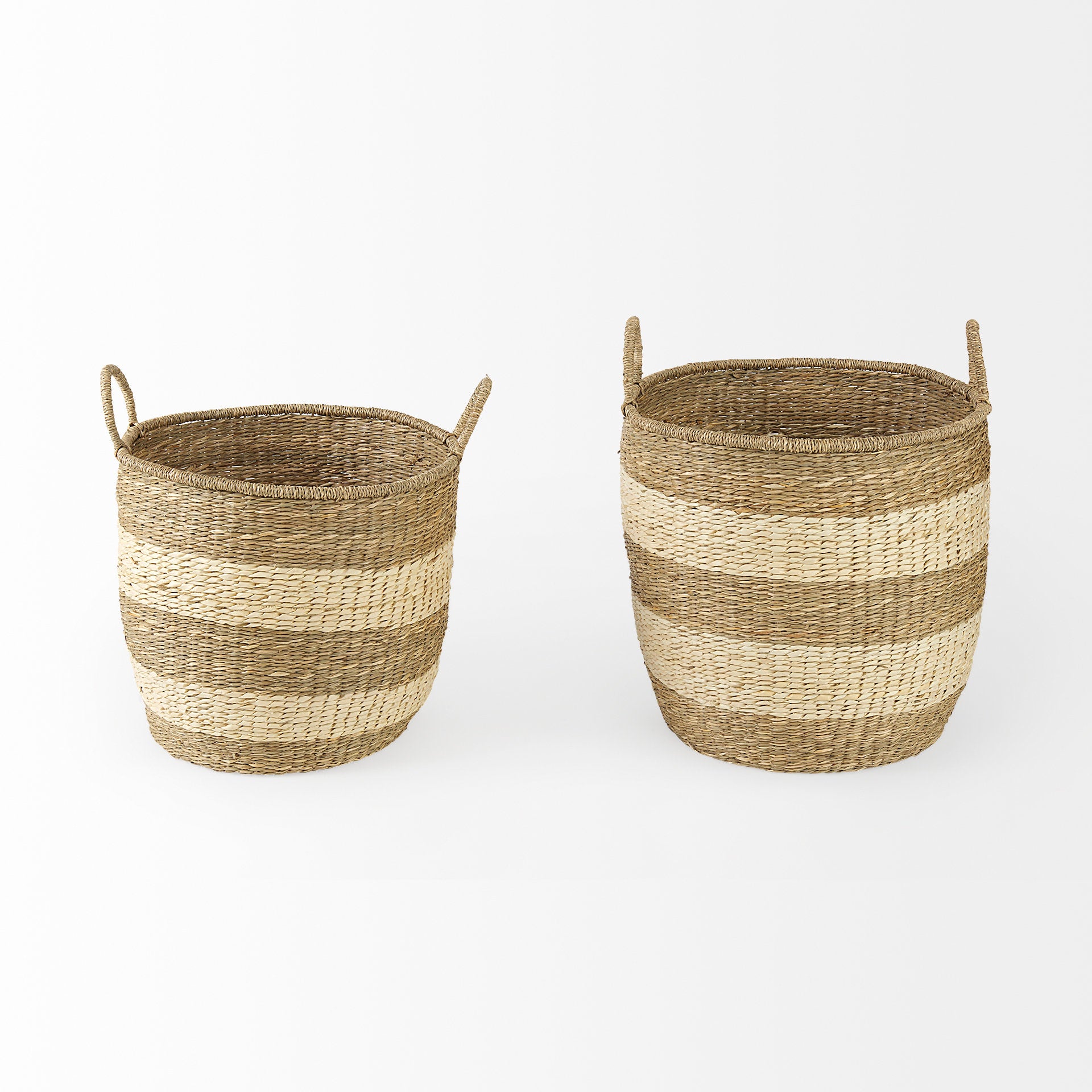 Bradley Striped Seagrass Basket with Handles - Set of 2 Baskets Mercana , Black Friday Sale Mercana Furniture Sale, Old Bones Co, Mid Century Furniture Sale, Four Hands Furniture, Black Friday Sale Bradley Striped Seagrass Basket with Handles - Set of 2,Gus Sale, Perigold Bradley Striped Seagrass Basket with Handles - Set of 2 Baskets Black Friday Sale , Perigold Sale Bradley Striped Seagrass Basket with Handles - Set of 2,Bradley Striped Seagrass Basket with Handles - Set of 2 Lulu and Georgia, Burke Decor