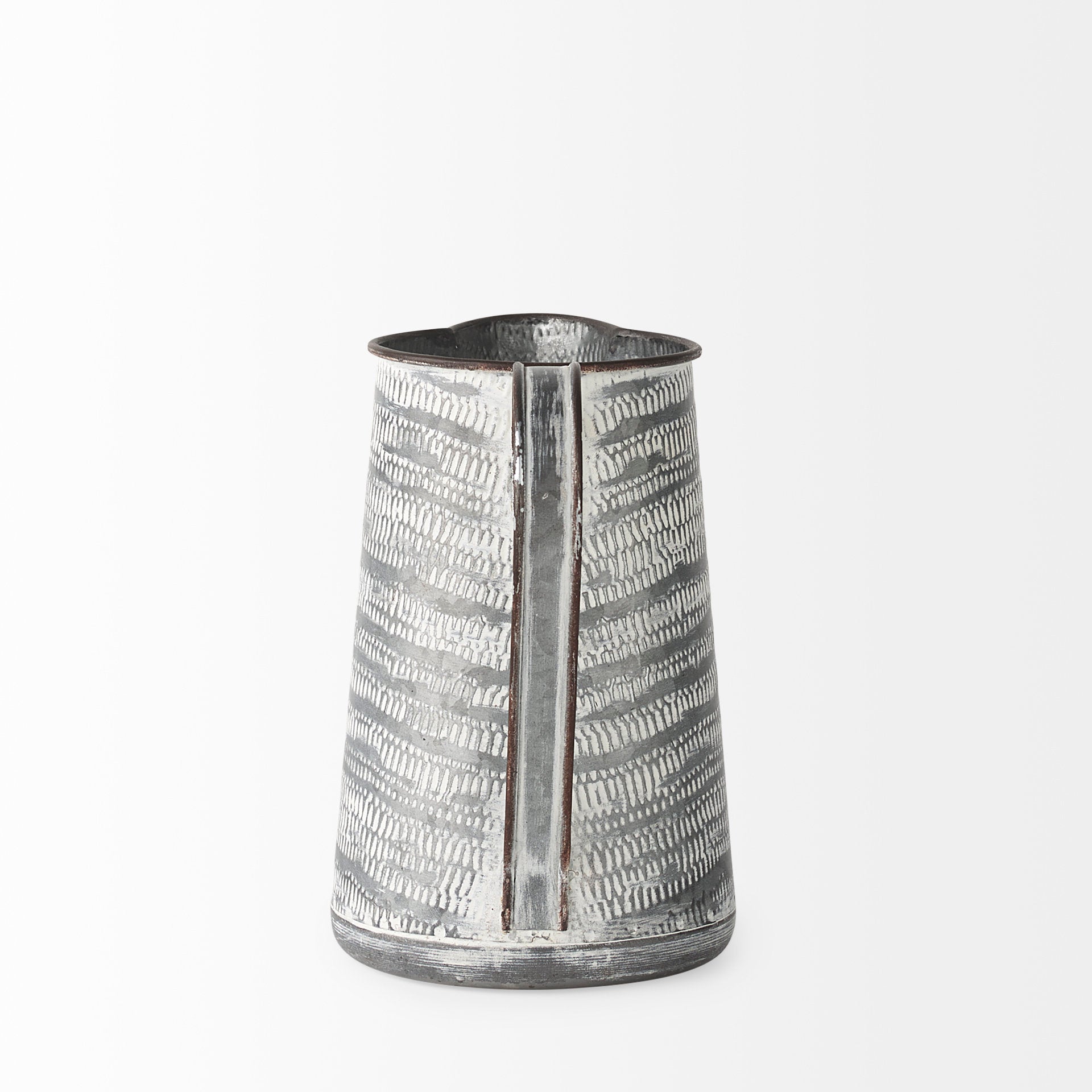Serena Gray with White Textured Metal Jug