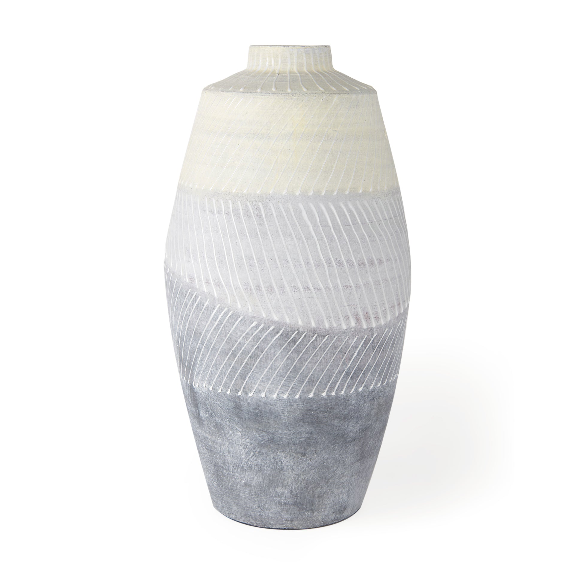 Blume 16.5"H Off-White with Gray Textured Vase