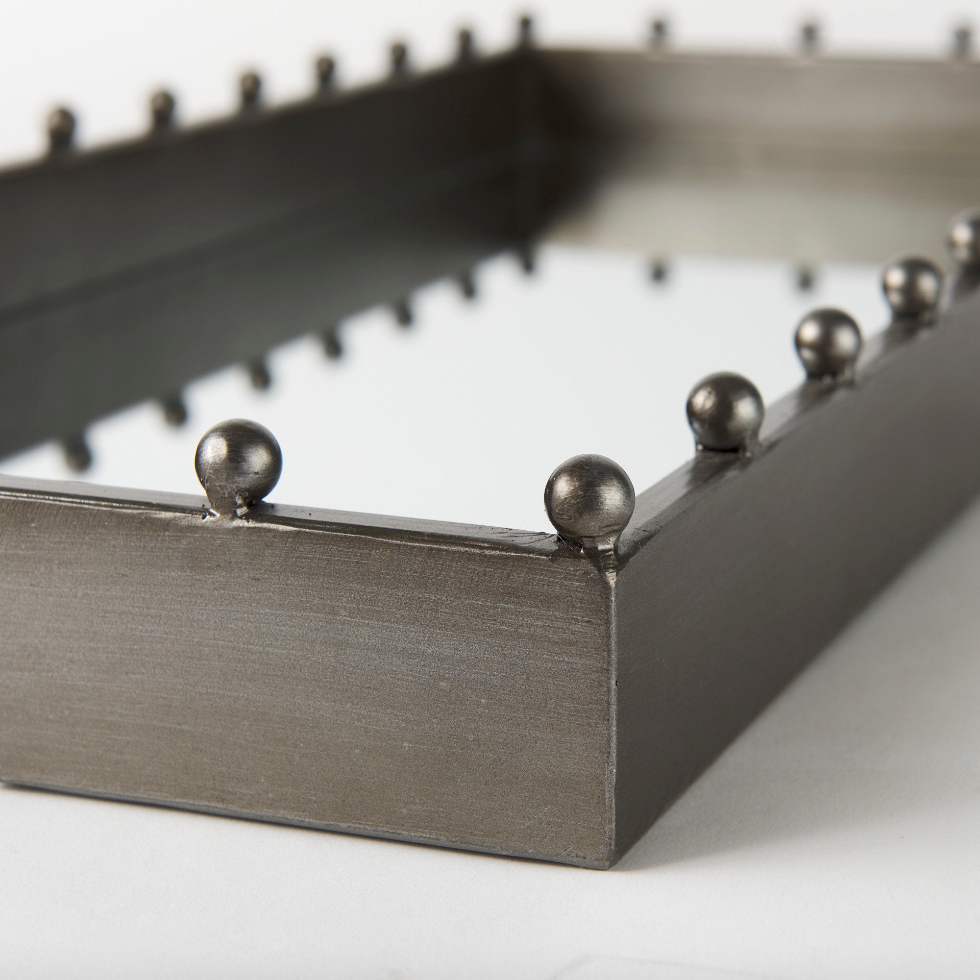 Elio Gun Metal Gray Metal with Studs and Mirrored Bottom Rectangle Tray Trays & Containers Mercana , Black Friday Sale Mercana Furniture Sale, Old Bones Co, Mid Century Furniture Sale, Four Hands Furniture, Black Friday Sale Elio Gun Metal Gray Metal with Studs and Mirrored Bottom Rectangle Tray,Gus Sale, Perigold Elio Gun Metal Gray Metal with Studs and Mirrored Bottom Rectangle Tray Trays & Containers Black Friday Sale , Perigold Sale Elio Gun Metal Gray Metal with Studs and Mirrored Bottom Rectangle Tray