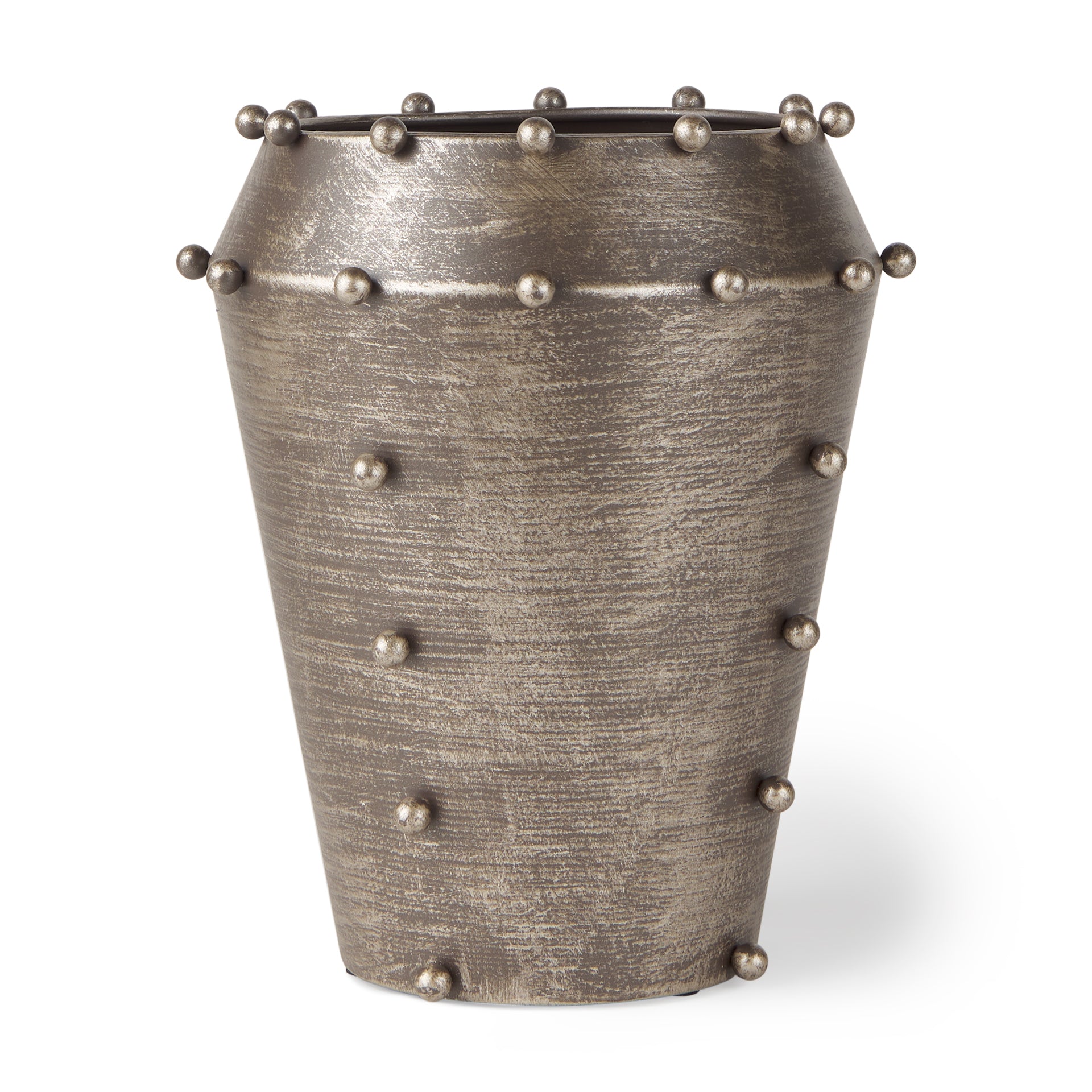 Elio Champagne Metal with Studs Vase