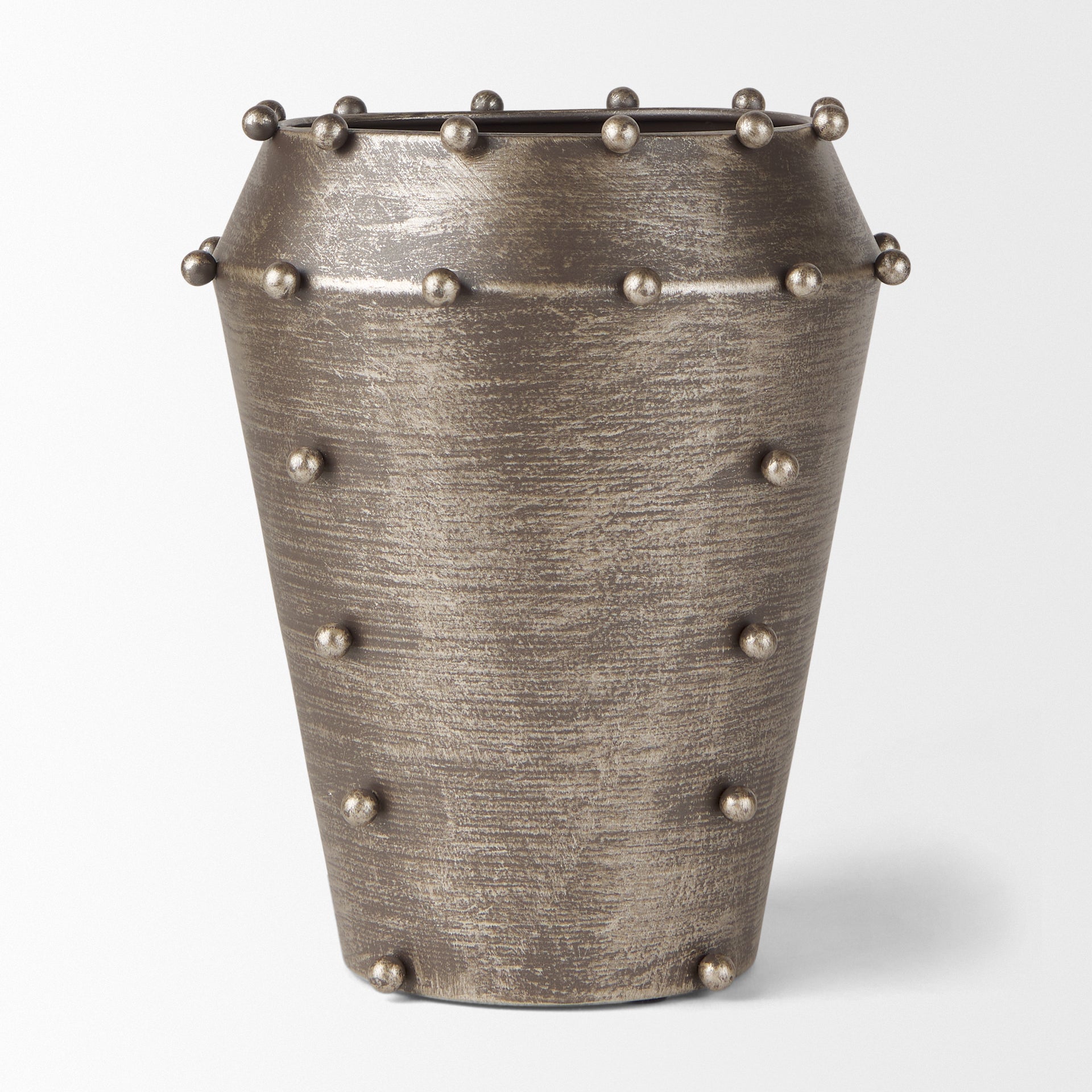 Elio Champagne Metal with Studs Vase