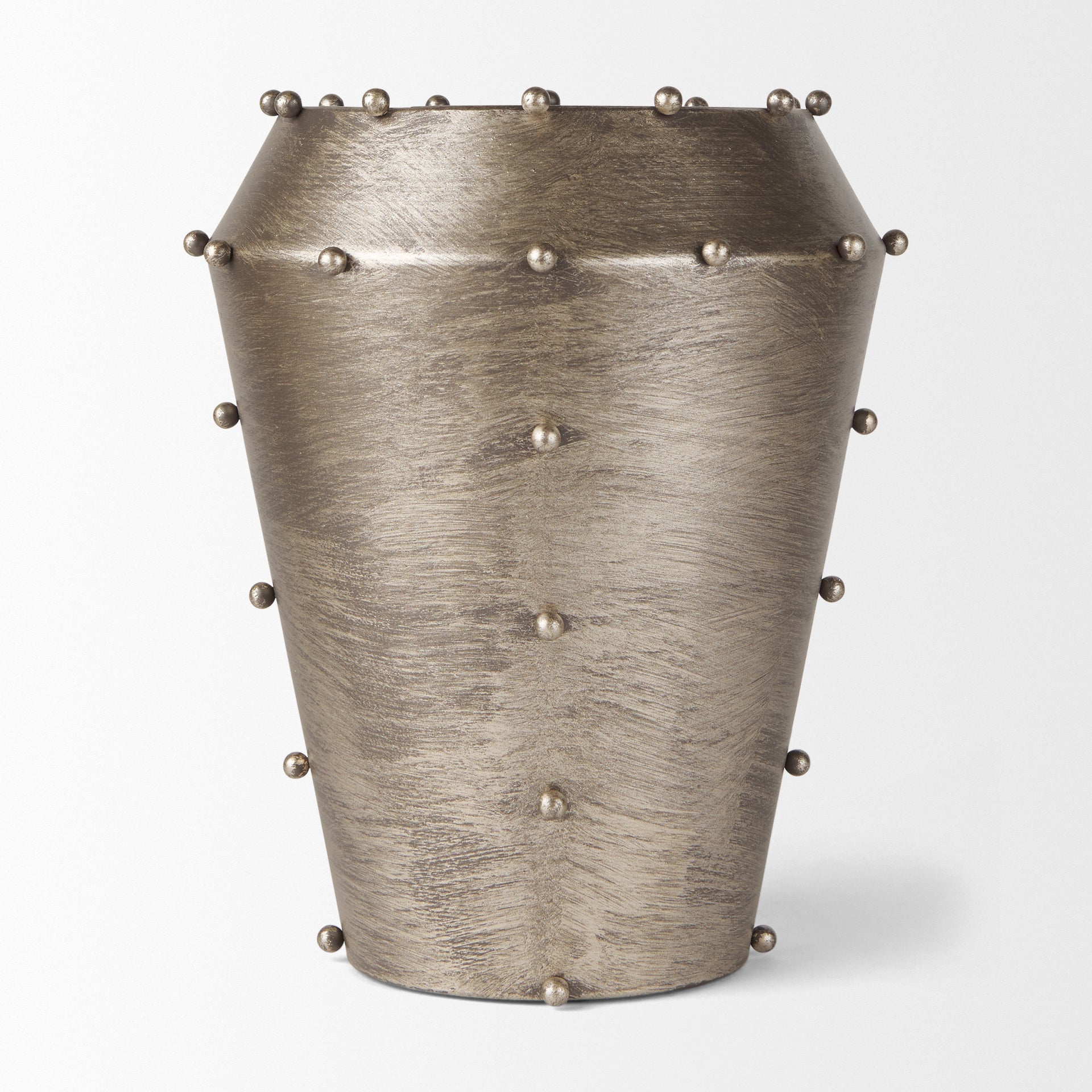 Elio Champagne Metal with Studs Vase