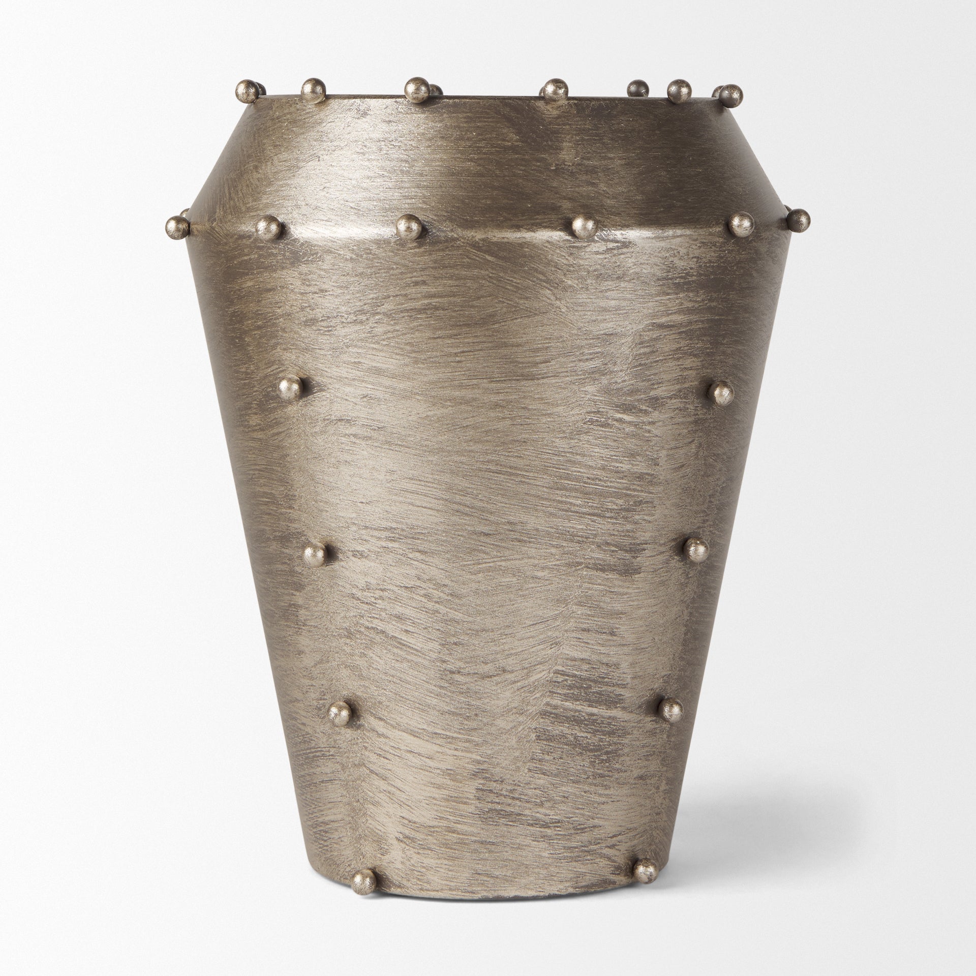 Elio Champagne Metal with Studs Vase