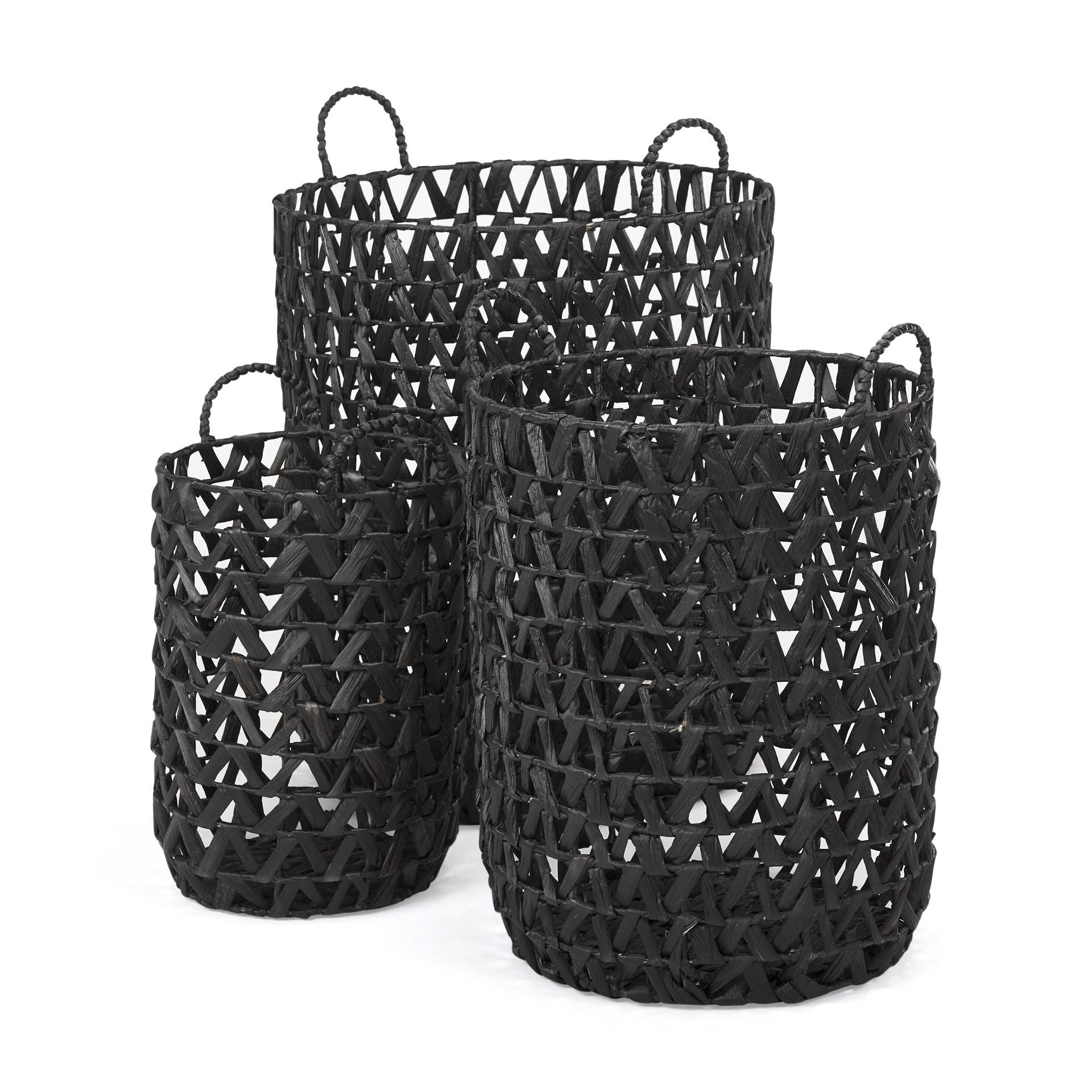 Lola Black Water Hyacinth Zig Zag Weave Round Basket with Handles - Set of 3 Baskets Mercana , Black Friday Sale Mercana Furniture Sale, Old Bones Co, Mid Century Furniture Sale, Four Hands Furniture, Black Friday Sale Lola Black Water Hyacinth Zig Zag Weave Round Basket with Handles - Set of 3,Gus Sale, Perigold Lola Black Water Hyacinth Zig Zag Weave Round Basket with Handles - Set of 3 Baskets Black Friday Sale , Perigold Sale Lola Black Water Hyacinth Zig Zag Weave Round Basket with Handles - Set of 3,L