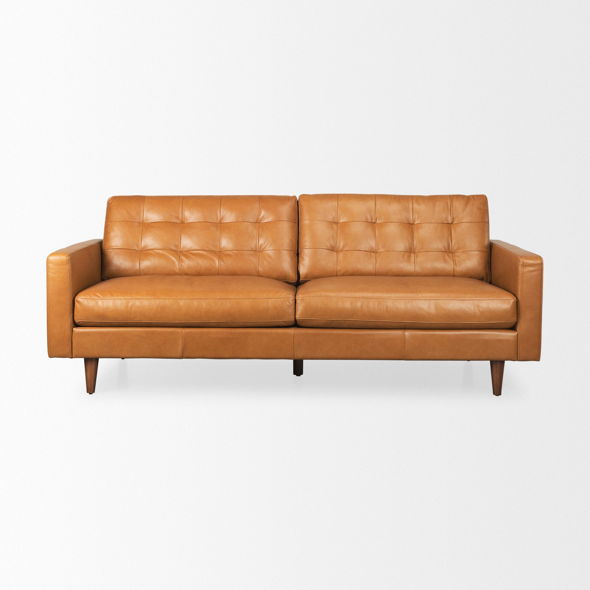 Olaf Tan Leather Sofa