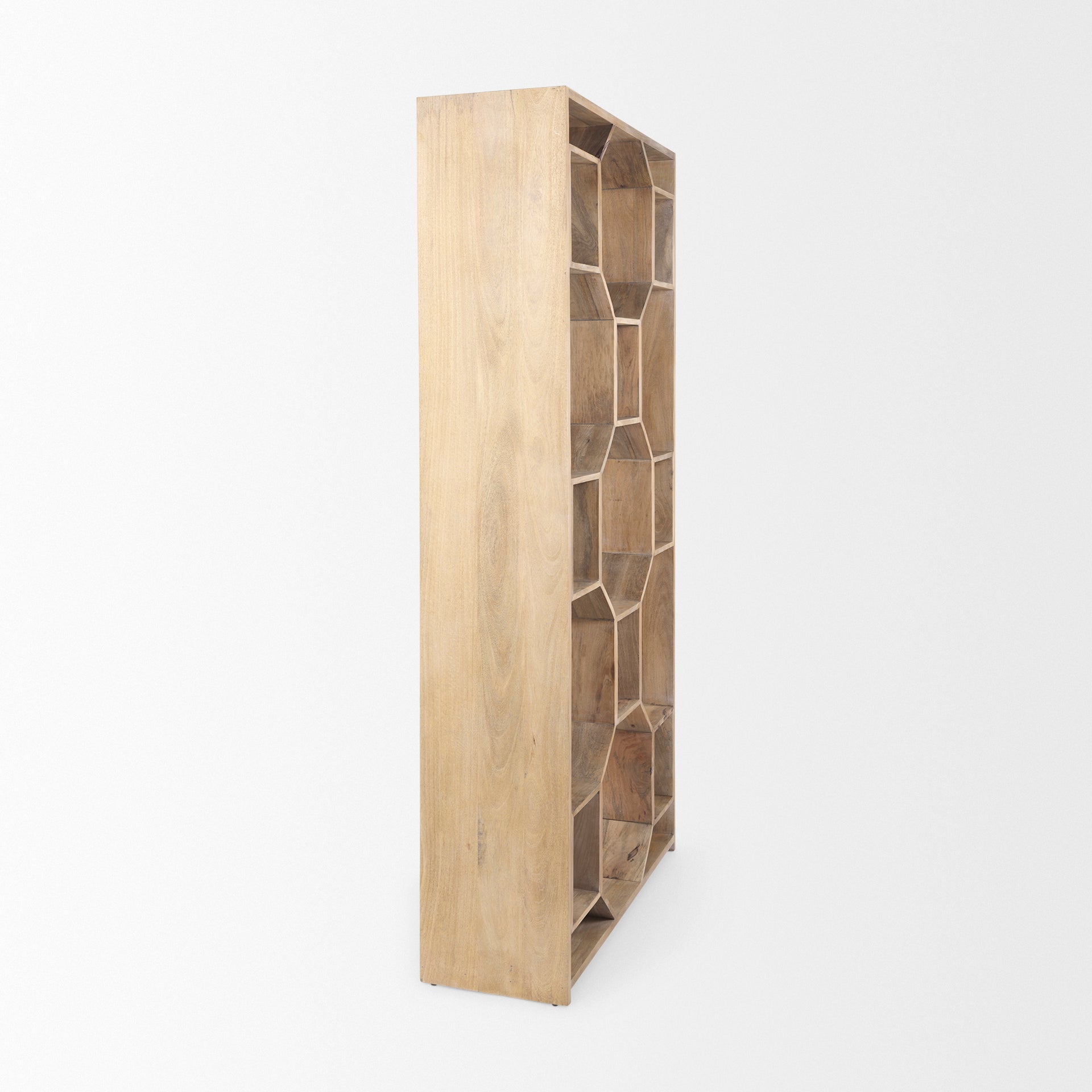 Traro Blonde Wooden Compartment Shelving Unit