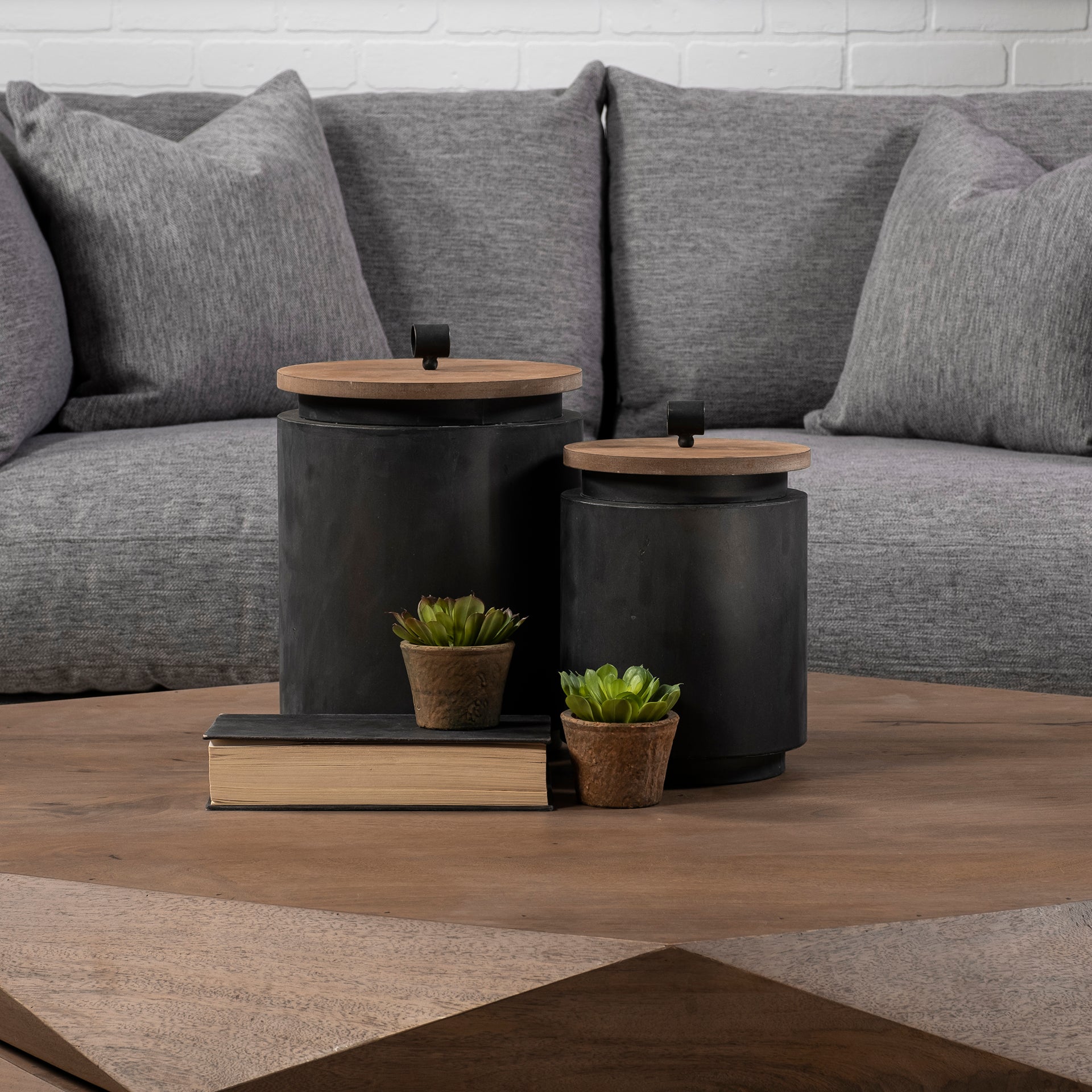 Cyril Gray Metal with Brown Wood Lids Jars - Set of 2 Jars Mercana , Black Friday Sale Mercana Furniture Sale, Old Bones Co, Mid Century Furniture Sale, Four Hands Furniture, Black Friday Sale Cyril Gray Metal with Brown Wood Lids Jars - Set of 2,Gus Sale, Perigold Cyril Gray Metal with Brown Wood Lids Jars - Set of 2 Jars Black Friday Sale , Perigold Sale Cyril Gray Metal with Brown Wood Lids Jars - Set of 2,Cyril Gray Metal with Brown Wood Lids Jars - Set of 2 Lulu and Georgia, Burke Decor Sale Cyril Gray