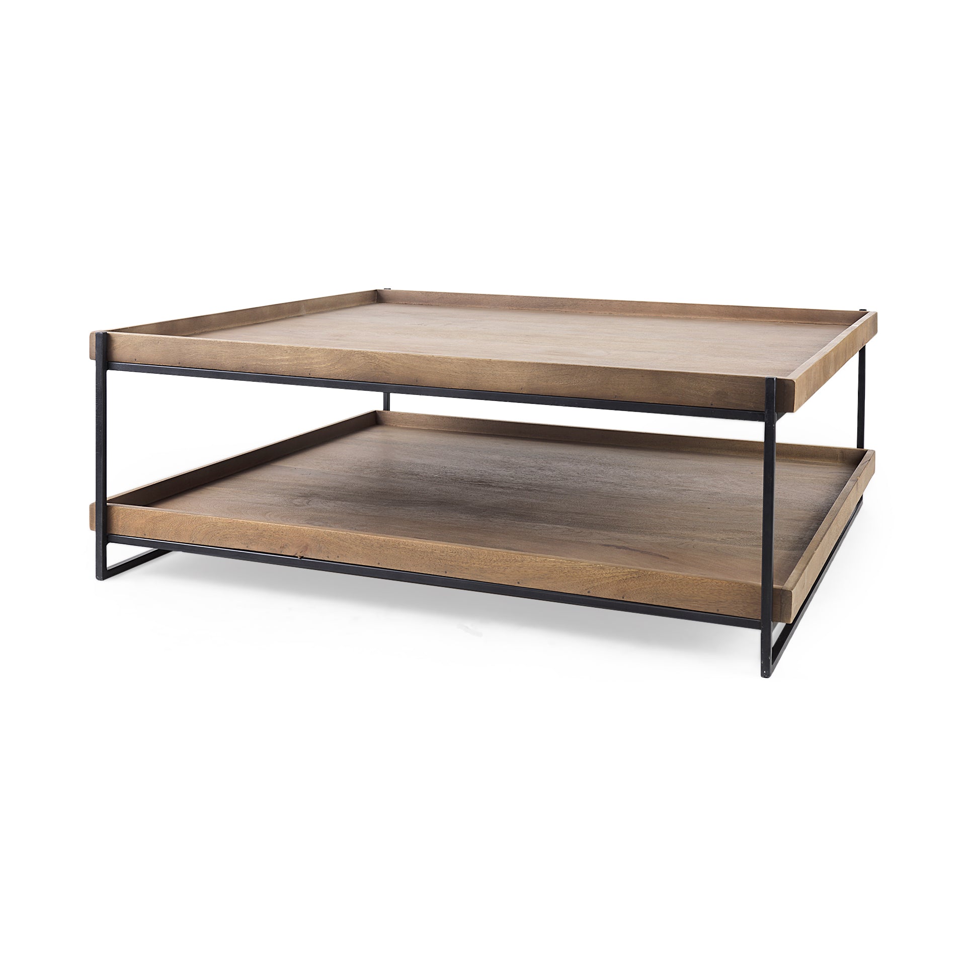 Trey Rectangular Brown Solid Wood Top Table Black Metal Frame 2-Tier Coffee Table Coffee Tables Mercana , Black Friday Sale Mercana Furniture Sale, Old Bones Co, Mid Century Furniture Sale, Four Hands Furniture, Black Friday Sale Trey Rectangular Brown Solid Wood Top Table Black Metal Frame 2-Tier Coffee Table,Gus Sale, Perigold Trey Rectangular Brown Solid Wood Top Table Black Metal Frame 2-Tier Coffee Table Coffee Tables Black Friday Sale , Perigold Sale Trey Rectangular Brown Solid Wood Top Table Black M