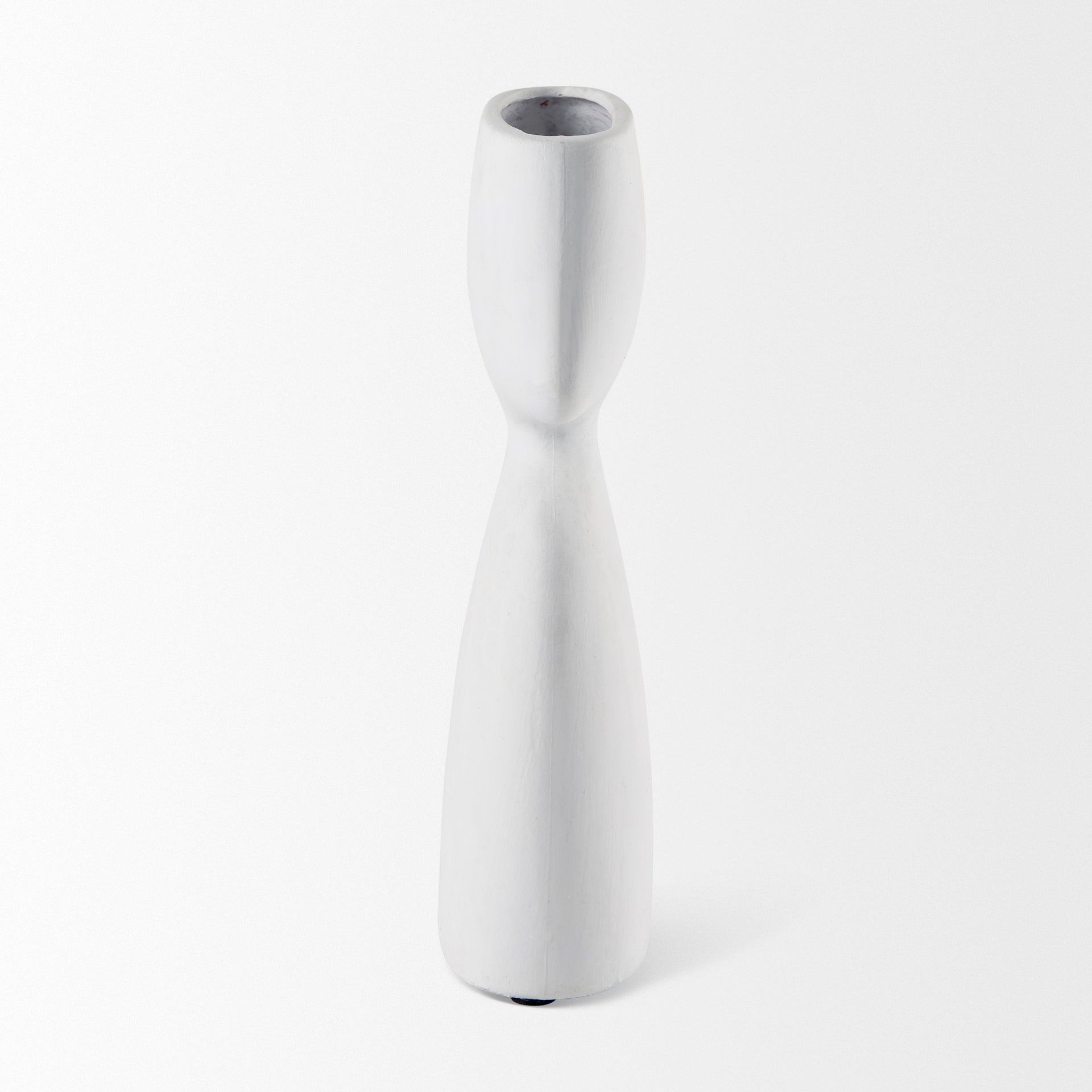Tatum 11.6H Sculptural White Ceramic Vase