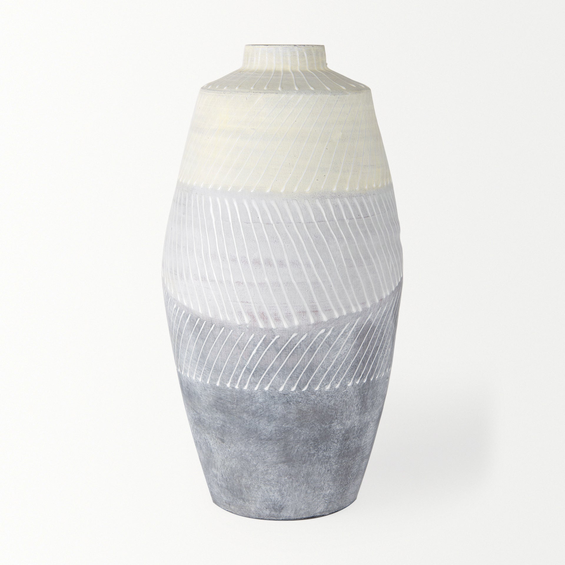 Blume 16.5"H Off-White with Gray Textured Vase
