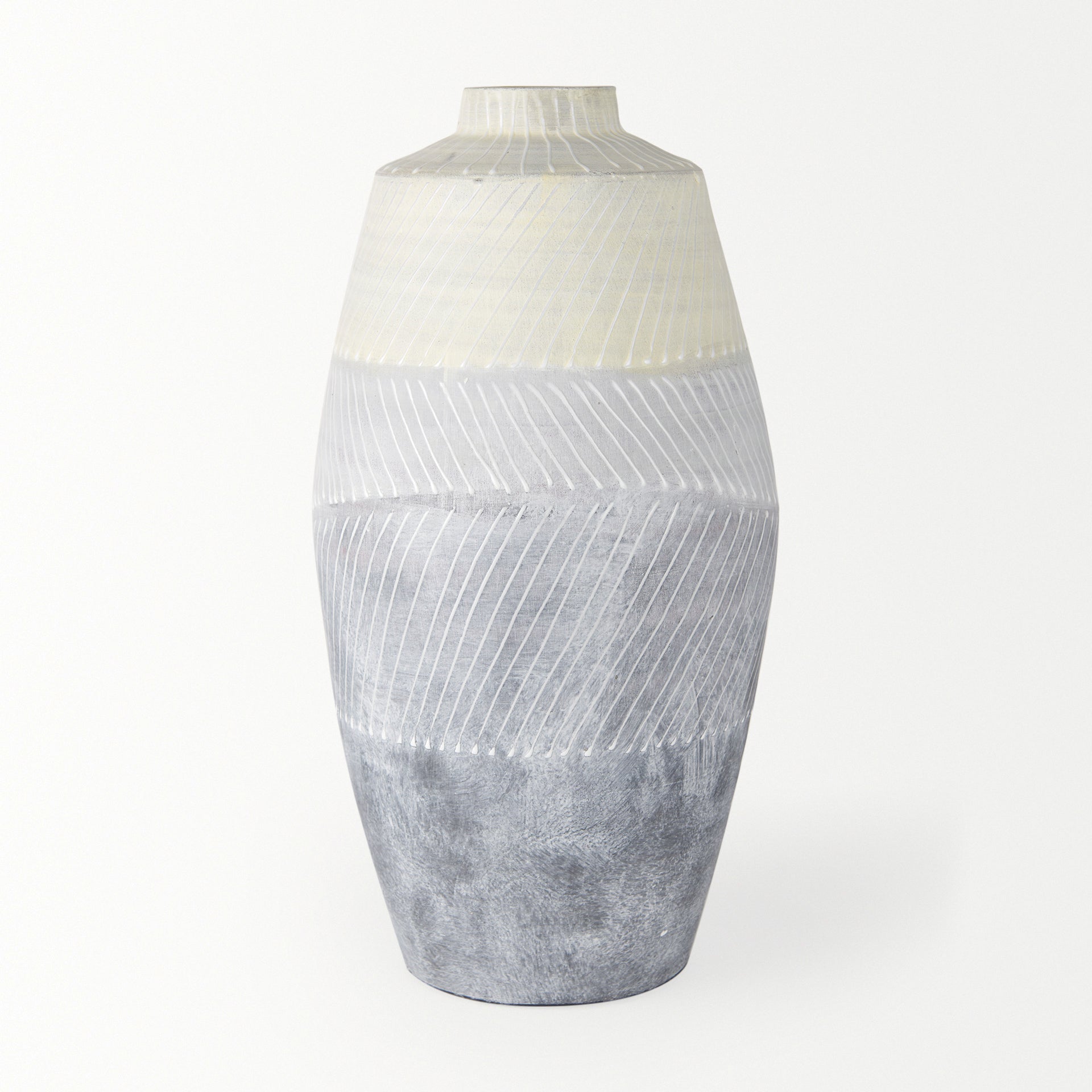 Blume 16.5"H Off-White with Gray Textured Vase