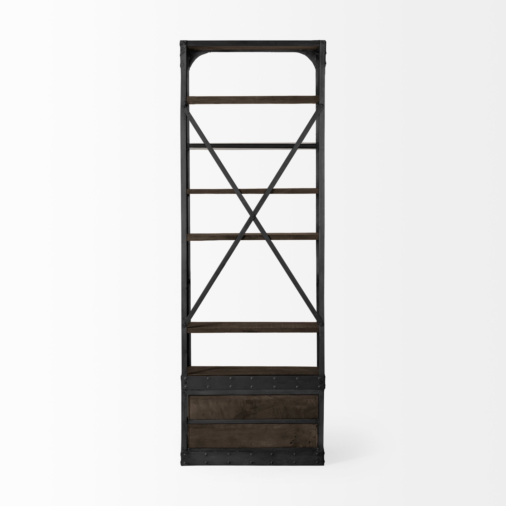 Brodie VII Brown Wood Gun-Metal Bracing 4-Shelf Shelving Unit Bookcases & Shelves Mercana , Black Friday Sale Mercana Furniture Sale, Old Bones Co, Mid Century Furniture Sale, Four Hands Furniture, Black Friday Sale Brodie VII Brown Wood Gun-Metal Bracing 4-Shelf Shelving Unit,Gus Sale, Perigold Brodie VII Brown Wood Gun-Metal Bracing 4-Shelf Shelving Unit Bookcases & Shelves Black Friday Sale , Perigold Sale Brodie VII Brown Wood Gun-Metal Bracing 4-Shelf Shelving Unit,Brodie VII Brown Wood Gun-Metal Braci