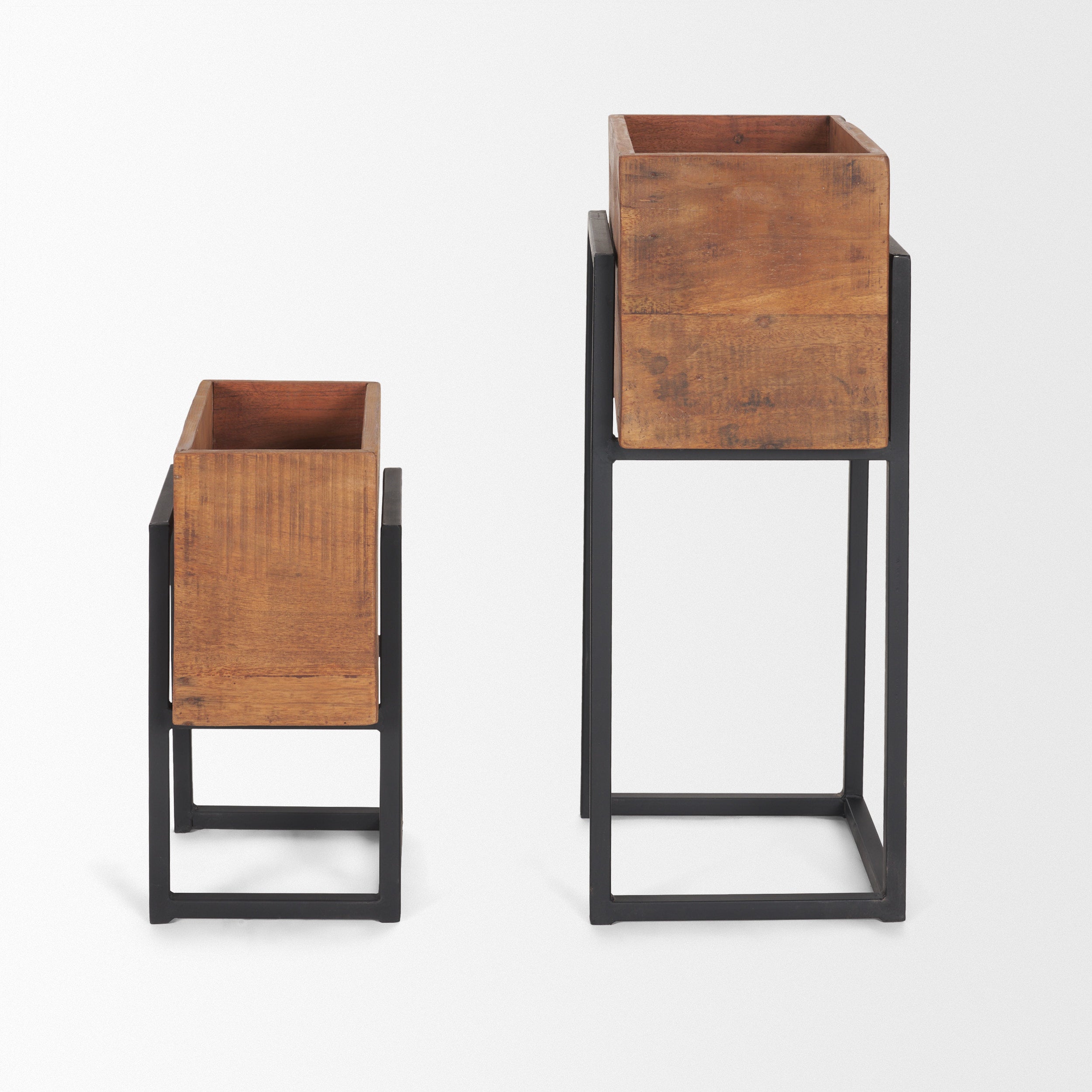 Jadine Medium Brown Wood with Black Metal Rectangle Frames - Set of 2 Planters Mercana , Black Friday Sale Mercana Furniture Sale, Old Bones Co, Mid Century Furniture Sale, Four Hands Furniture, Black Friday Sale Jadine Medium Brown Wood with Black Metal Rectangle Frames - Set of 2,Gus Sale, Perigold Jadine Medium Brown Wood with Black Metal Rectangle Frames - Set of 2 Planters Black Friday Sale , Perigold Sale Jadine Medium Brown Wood with Black Metal Rectangle Frames - Set of 2,Jadine Medium Brown Wood wi