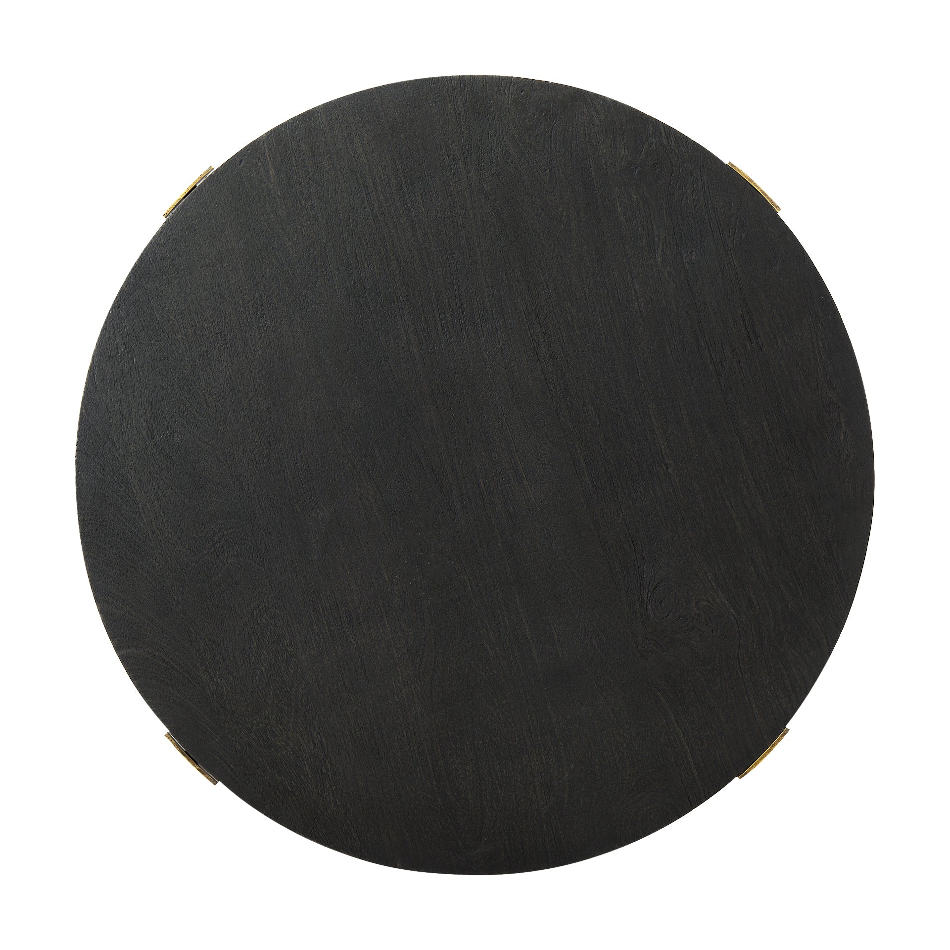 Atticus Black Wood and Antiqued Gold Metal Coffee Table