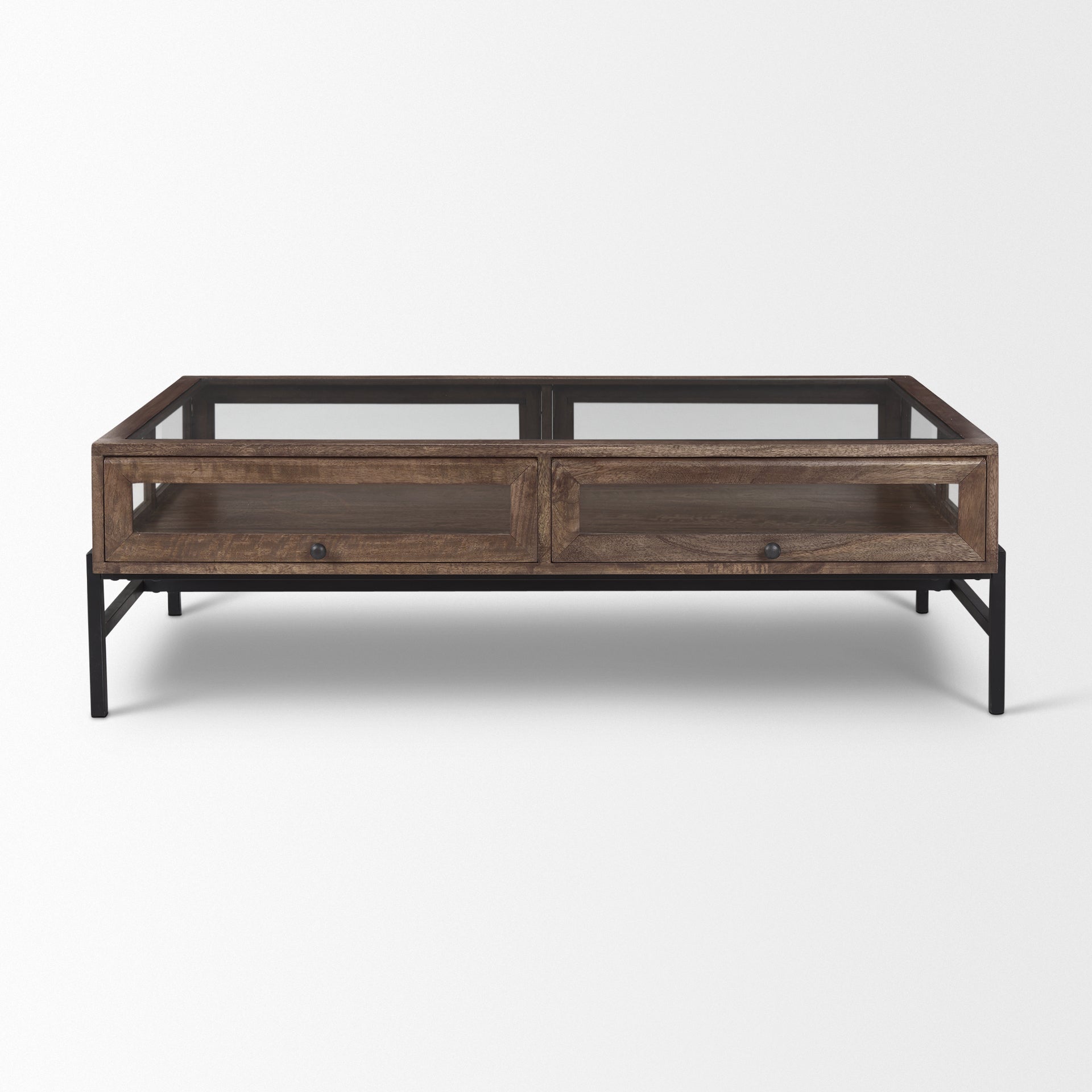 Arelius Rectangular Glass-Top Wood with Black Metal Base Display Coffee Table Coffee Tables Mercana , Black Friday Sale Mercana Furniture Sale, Old Bones Co, Mid Century Furniture Sale, Four Hands Furniture, Black Friday Sale Arelius Rectangular Glass-Top Wood with Black Metal Base Display Coffee Table,Gus Sale, Perigold Arelius Rectangular Glass-Top Wood with Black Metal Base Display Coffee Table Coffee Tables Black Friday Sale , Perigold Sale Arelius Rectangular Glass-Top Wood with Black Metal Base Displa