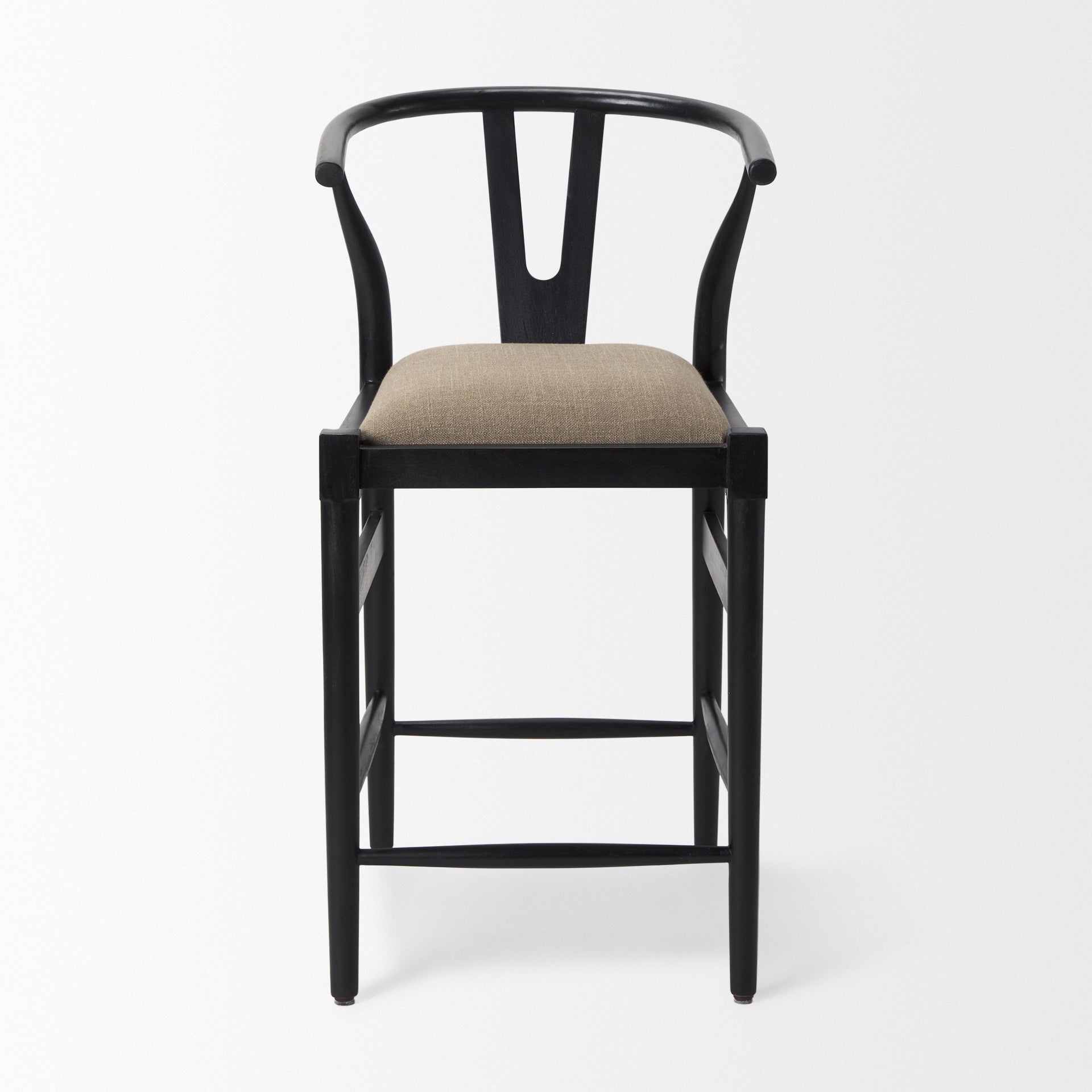 Trixie Black Wood Frame with Dark Taupe Fabric Seat Counter Stool