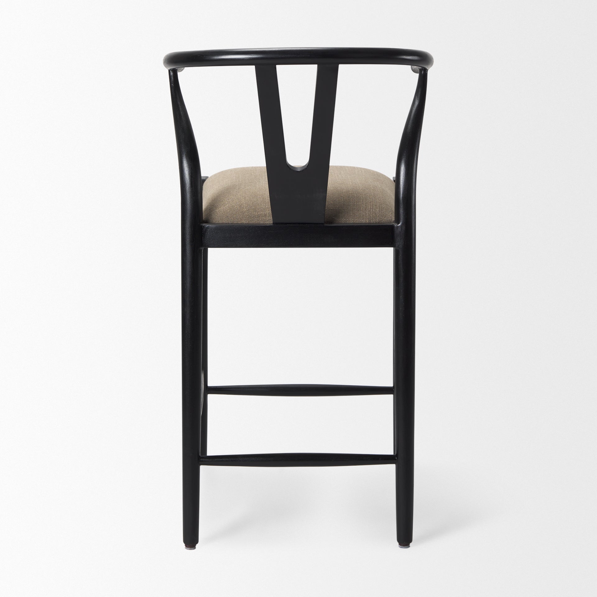 Trixie Black Wood Frame with Dark Taupe Fabric Seat Counter Stool