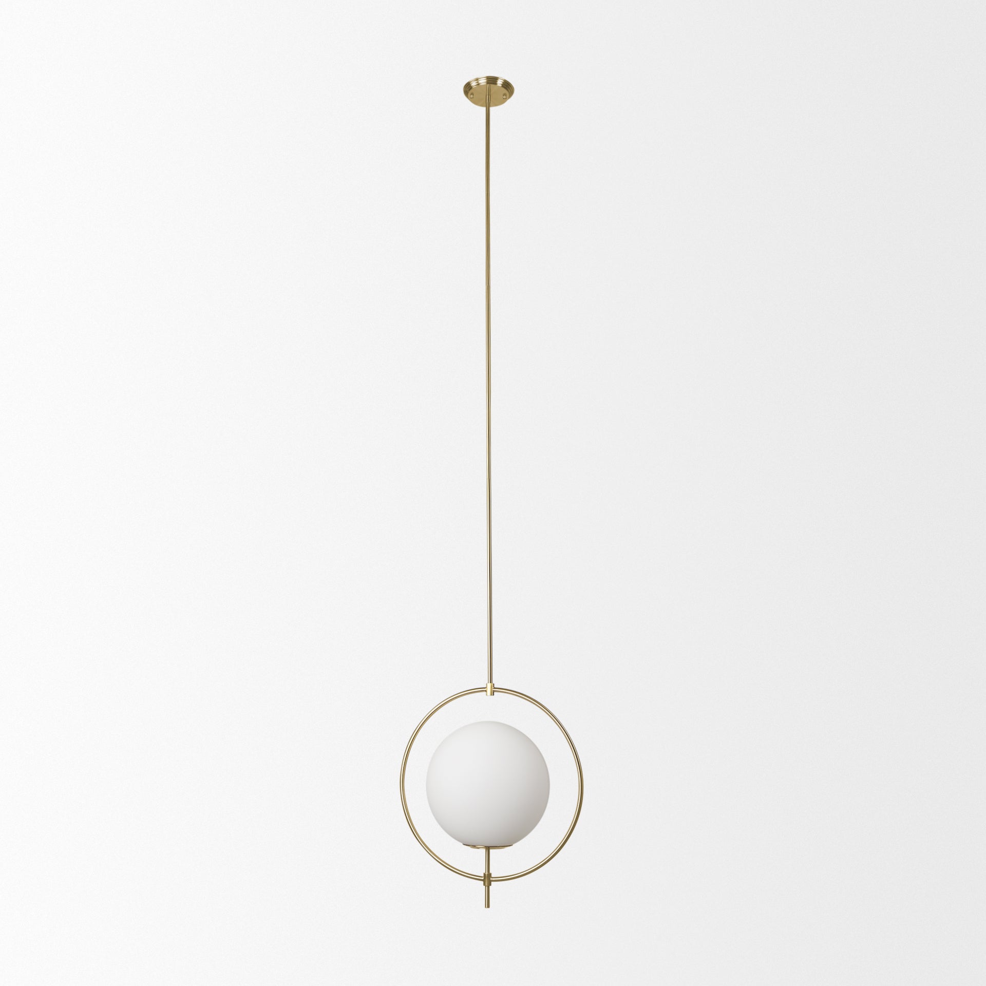 Farrah Frosted Glass Globe with Gold Metal Pendant Light