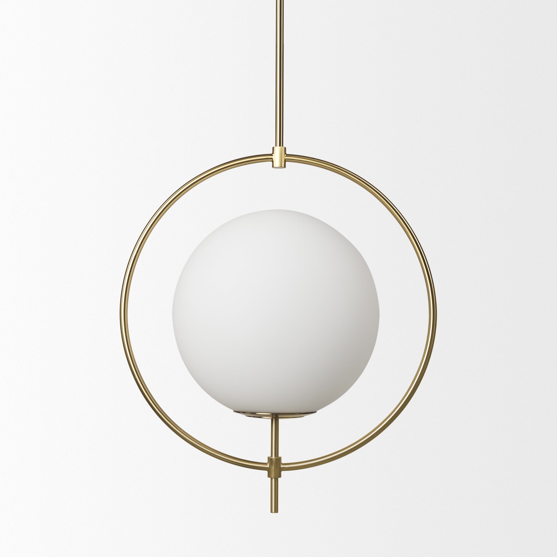 Farrah Frosted Glass Globe with Gold Metal Pendant Light